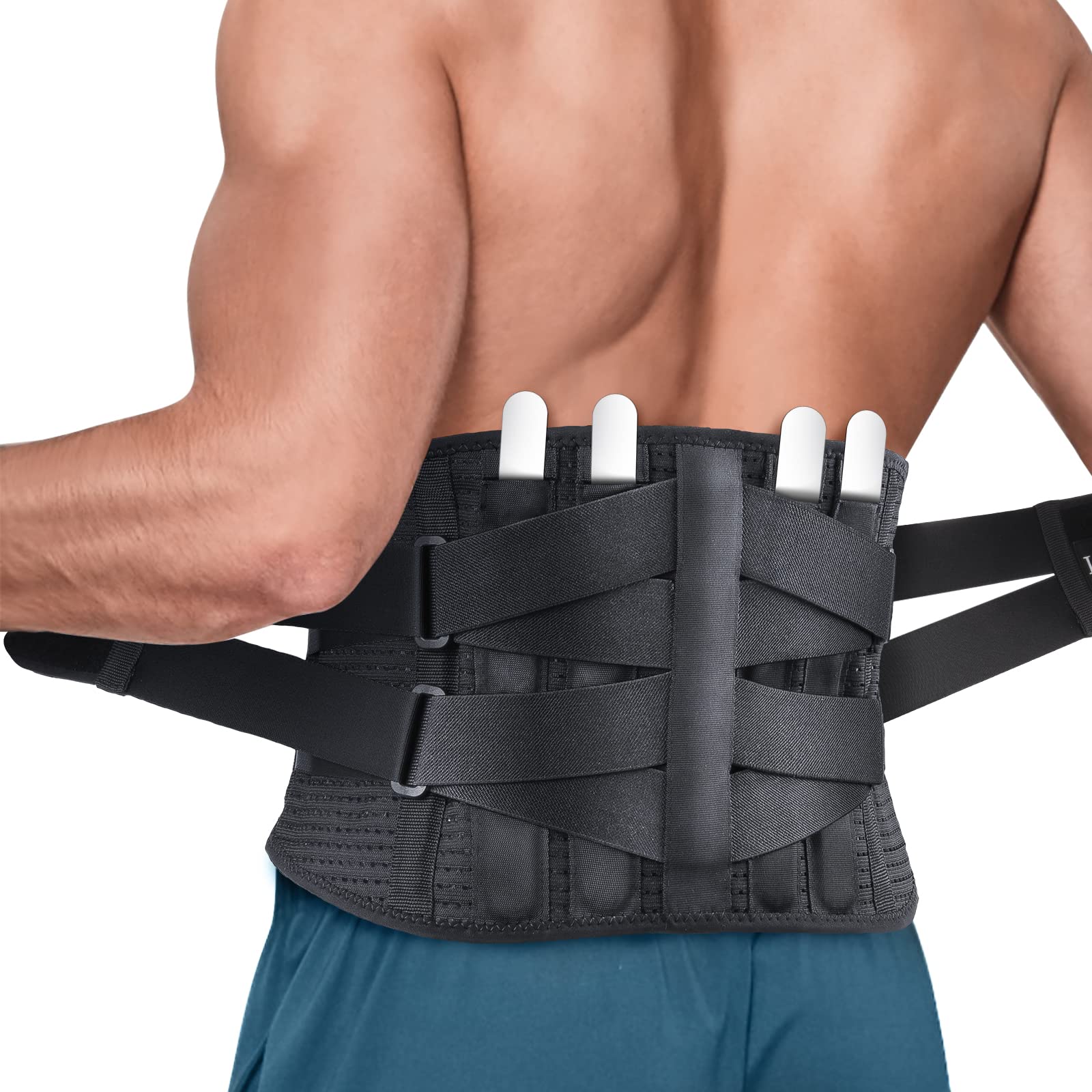 Back Brace for Lower Back Pain Women Men with Adjustable Air Mesh Back Brace,  Comfortable Support Belt for Heavy Lifting Work, Back Support Belt with 5  Stays to Efficiently Relief Sciatica Pain-S 