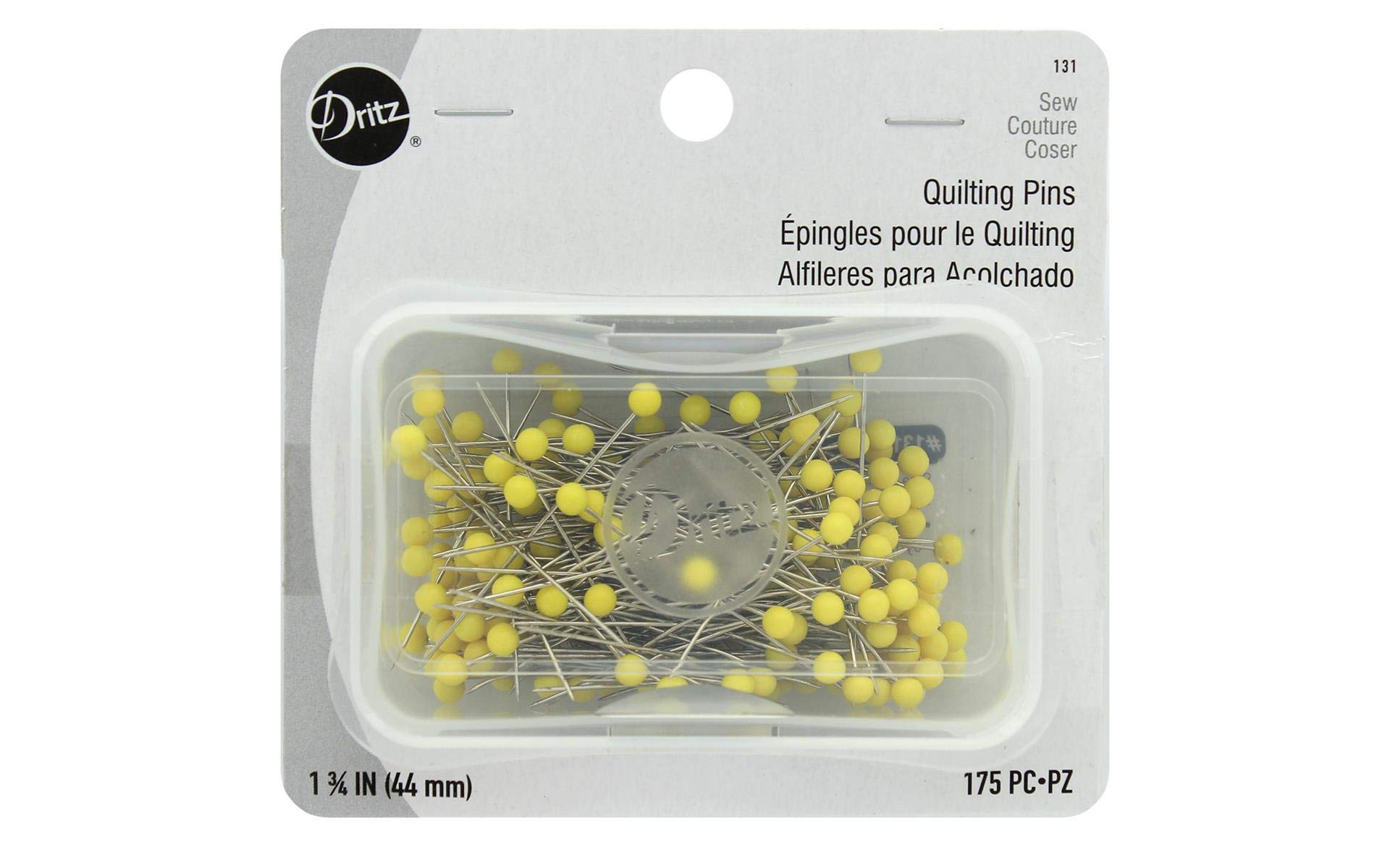 Dritz 131 Quilting Pins, Yellow, 1-3/4-Inch (175-Count)