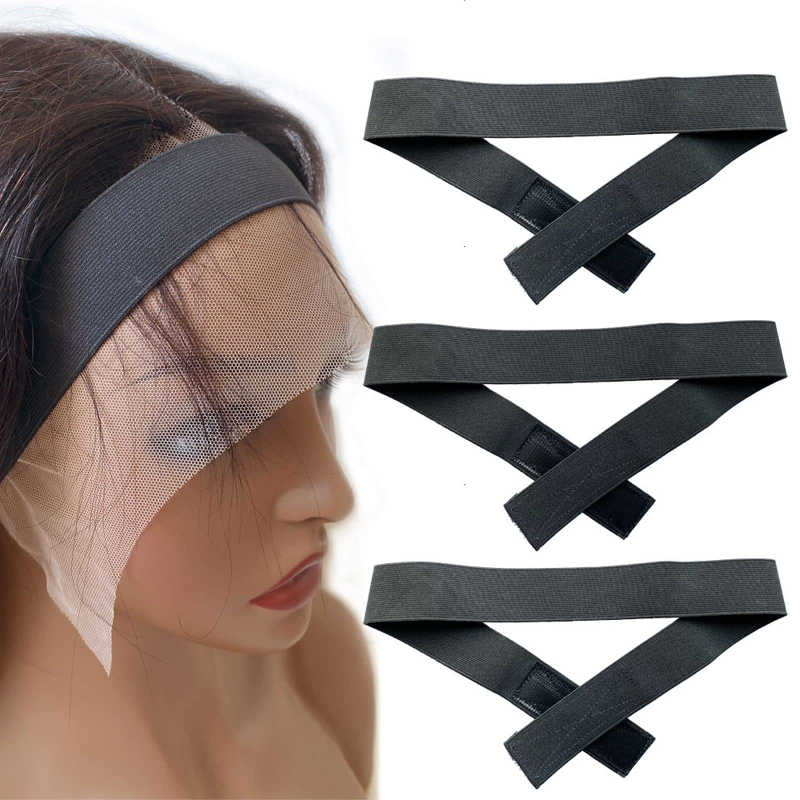 Shein 5pcs Elastic Band for Wigs Ajustable High-elastic Sewing Elastic Ribbon 3cm Wide Wig Elastic Band for Making Wig Cap