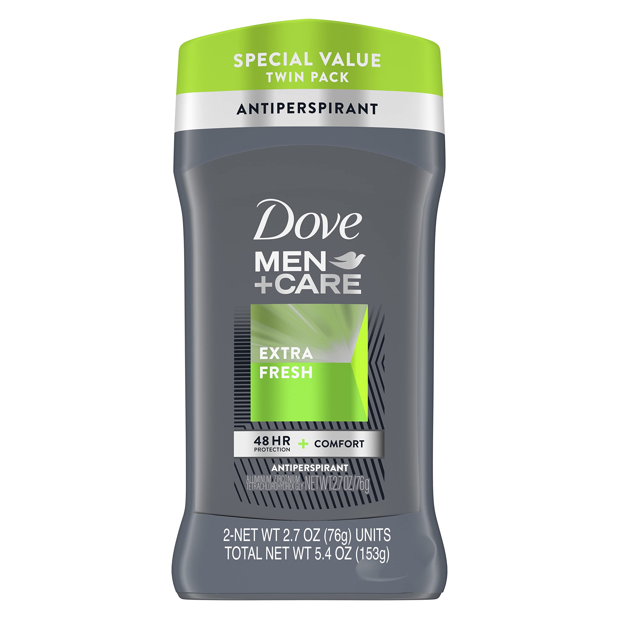 Dove Men+Care Antiperspirant Deodorant 48-Hour Wetness Protection Extra Fresh Non-Irritant Deodorant for 2.7 oz 2 Count
