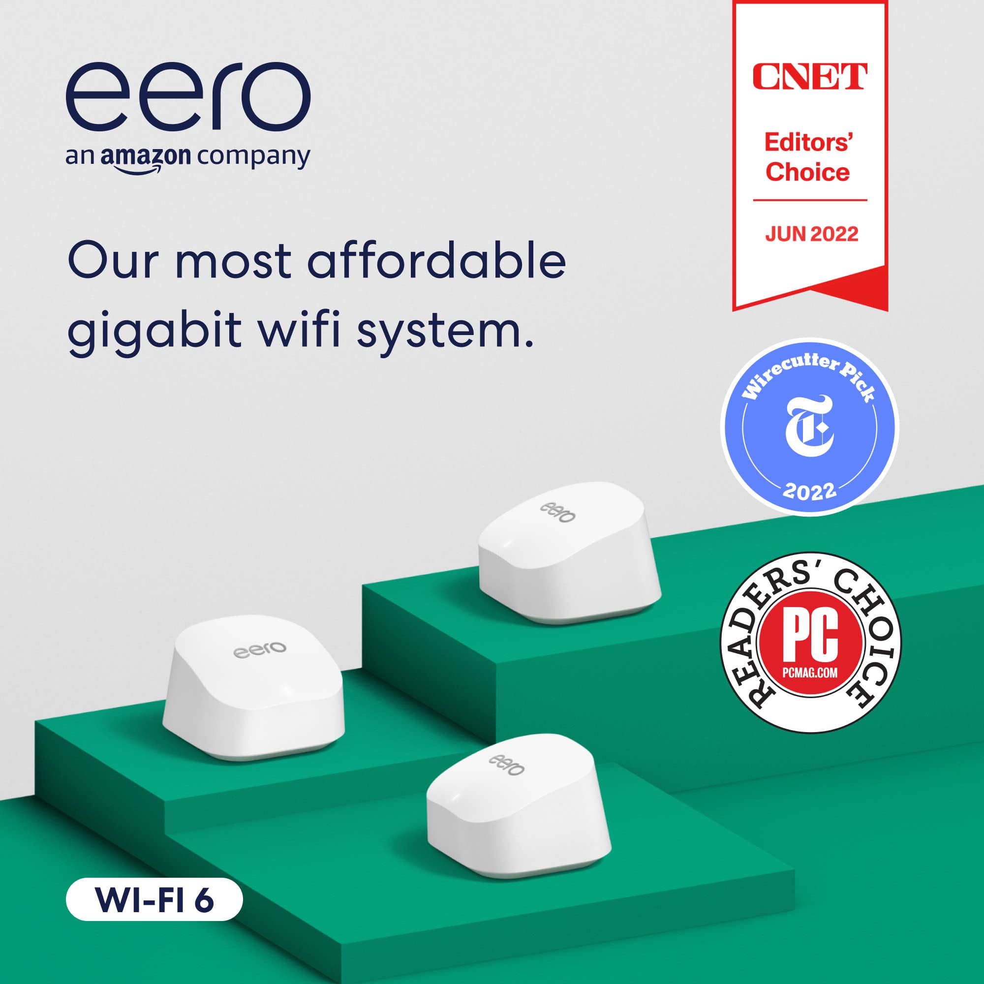 eero 6+ dual-band mesh Wi-Fi 6 router, with built-in Zigbee