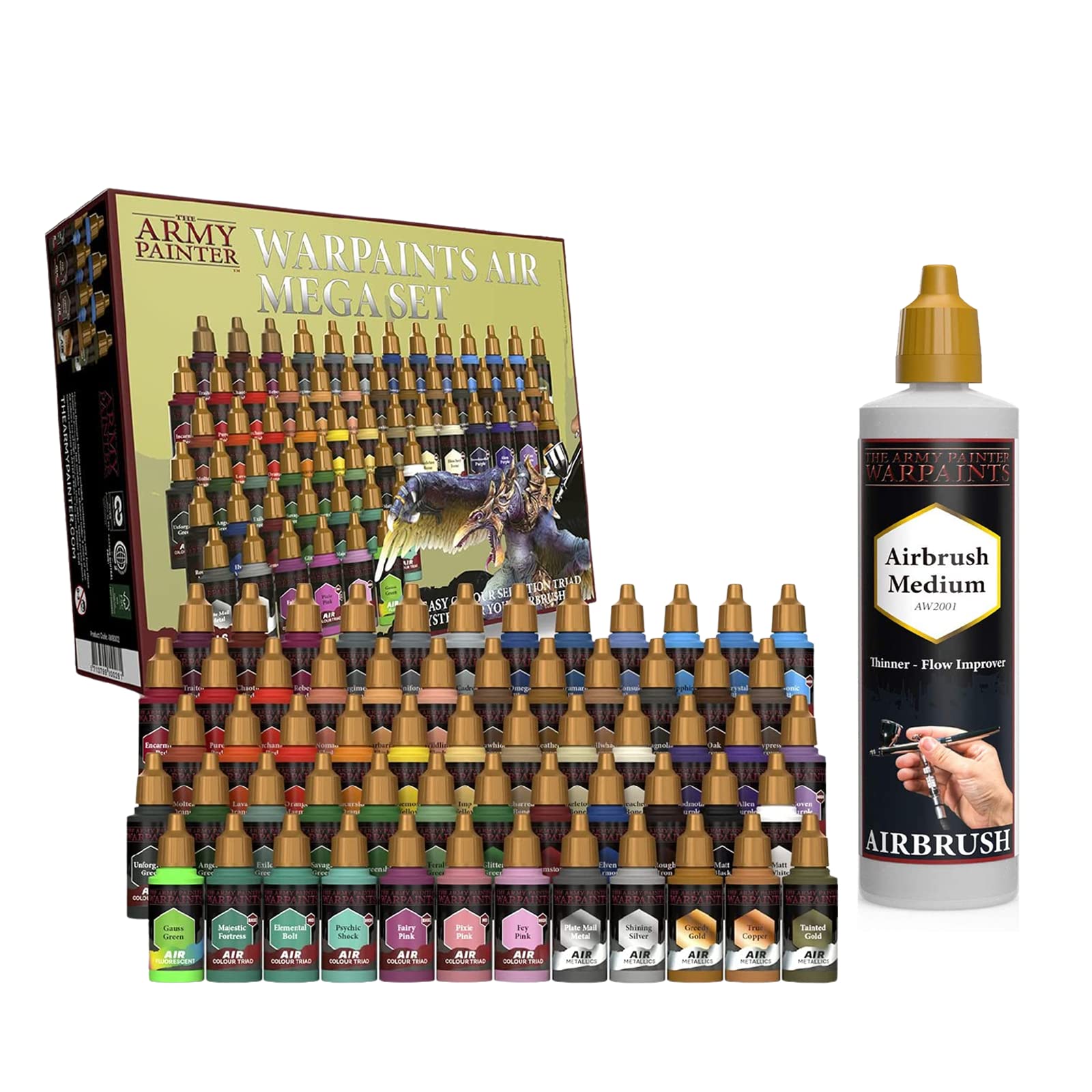 The Army Painter Air Paint Mega Airbrush Paint Set + Medium - Miniature  Painting