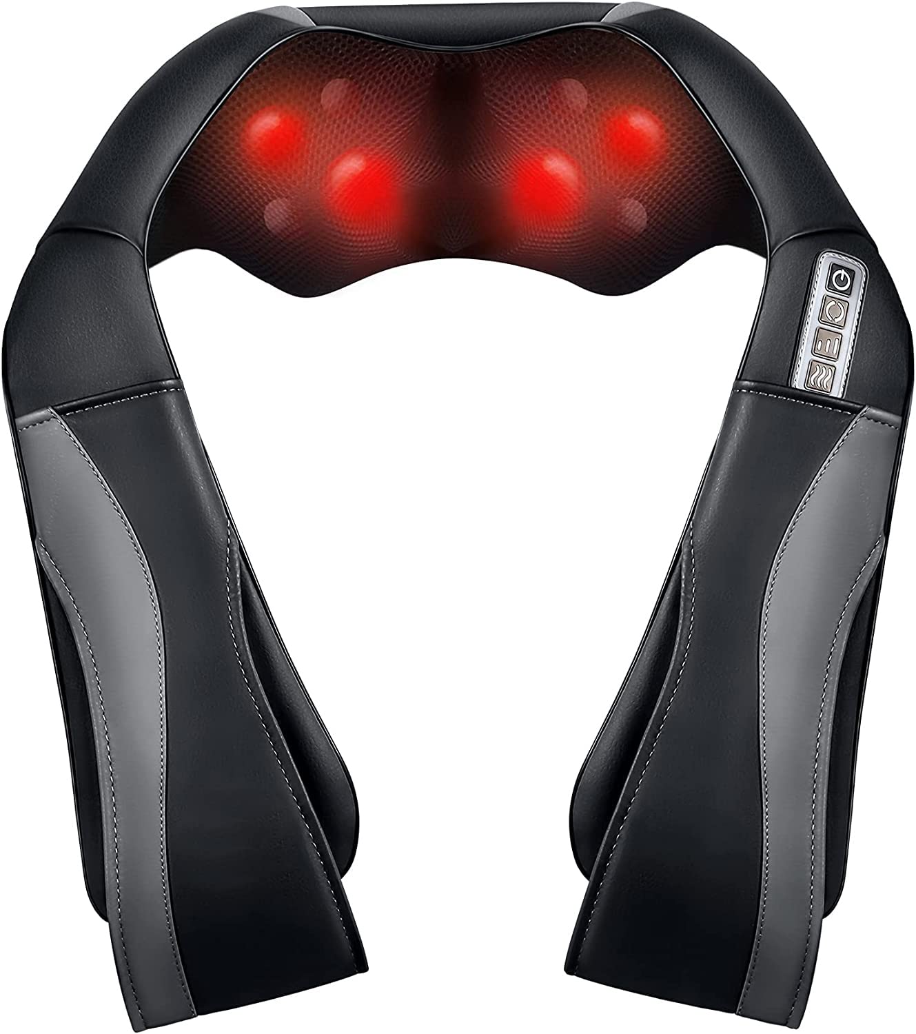 Shiatsu Back Neck and Shoulder Massager with Adjustable Heat and Speed, 8  Nodes Electric Deep Tissue
