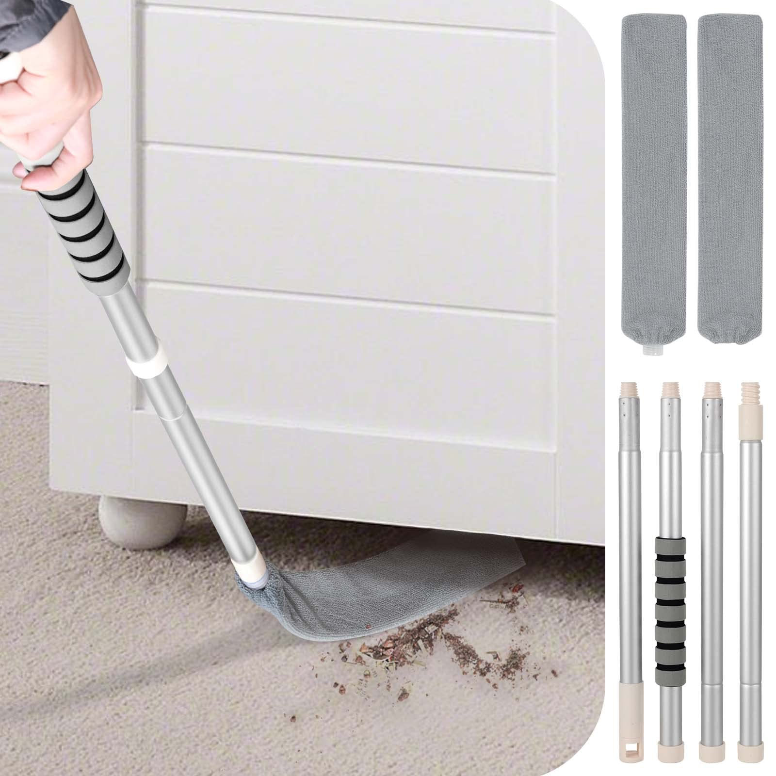 4Pcs Retractable Gap Dust Cleaner Flexible Up to 55in Gap Dust Brush Under  Appliance Cleaning Tool Feather Duster with Extension Pole Removable