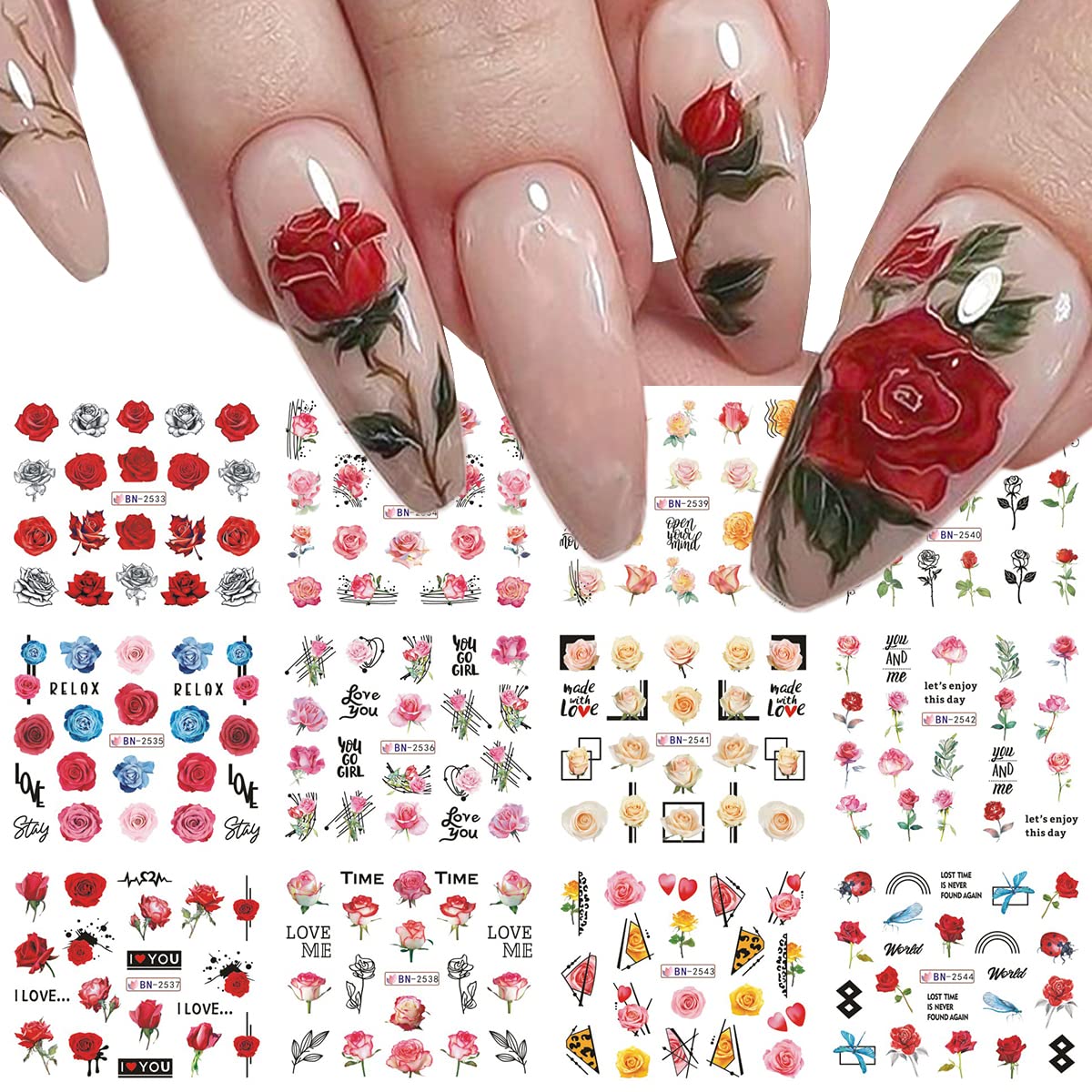 14 Beautiful Rose Nail Art Designs - Pretty Designs