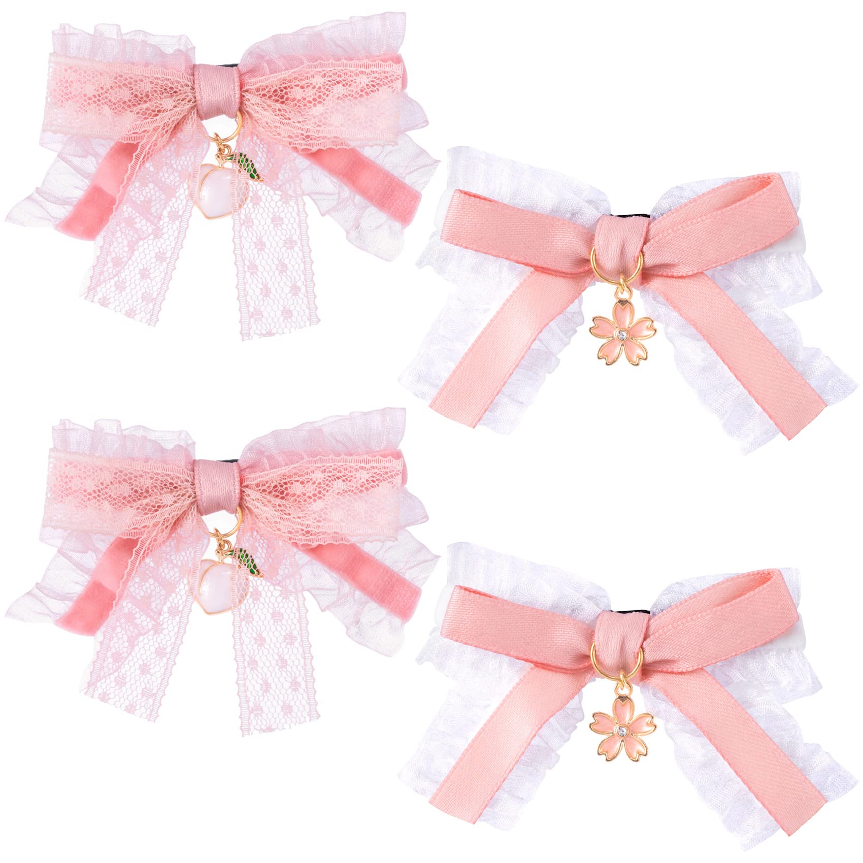 Prettylittlething Women's Pink Long Bow Ribbon Hair Clips