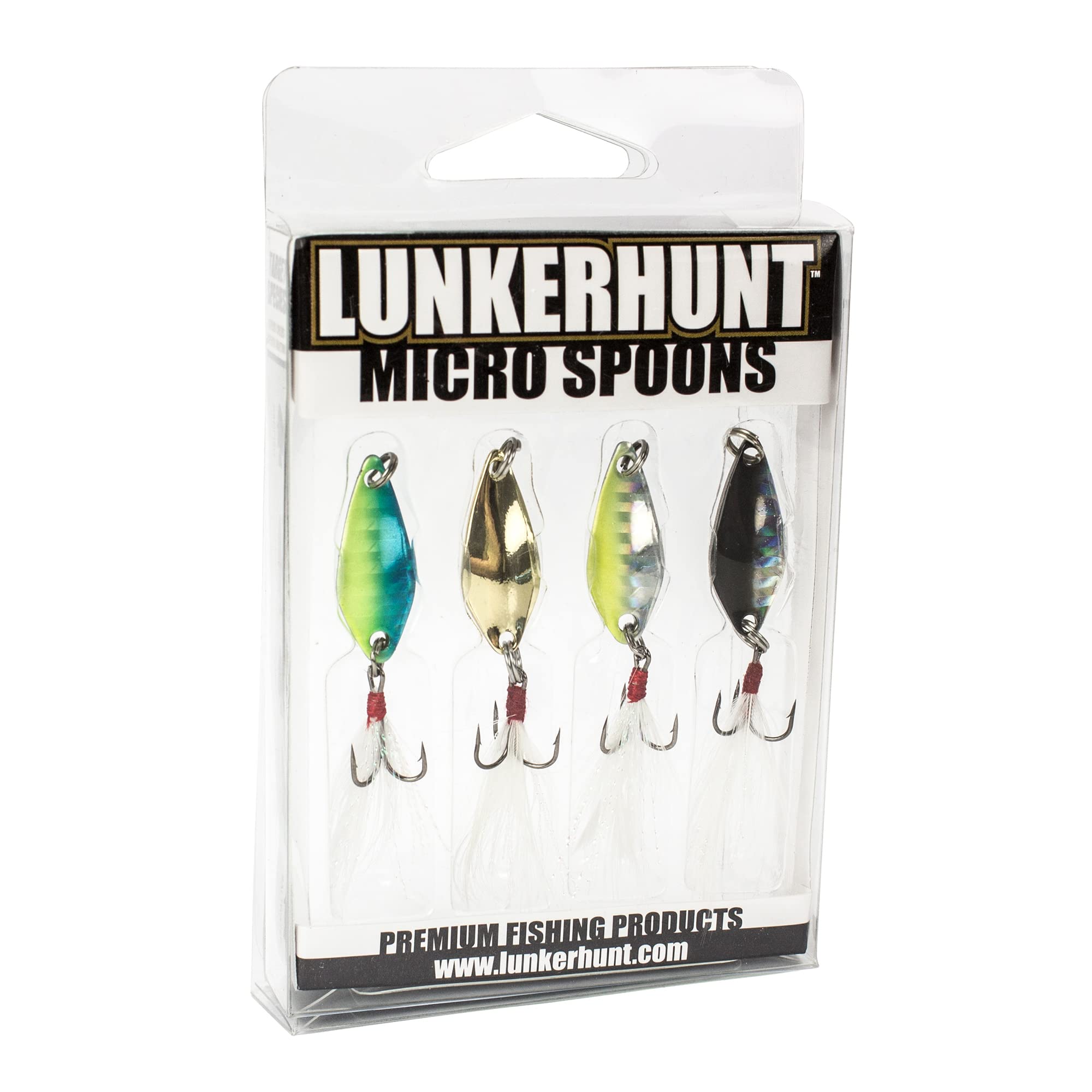 Lunkerhunt Micro Spoon Fishing Lures (4-Pack)  Spoon Fishing Bait  Saltwater for Bass Fishing and