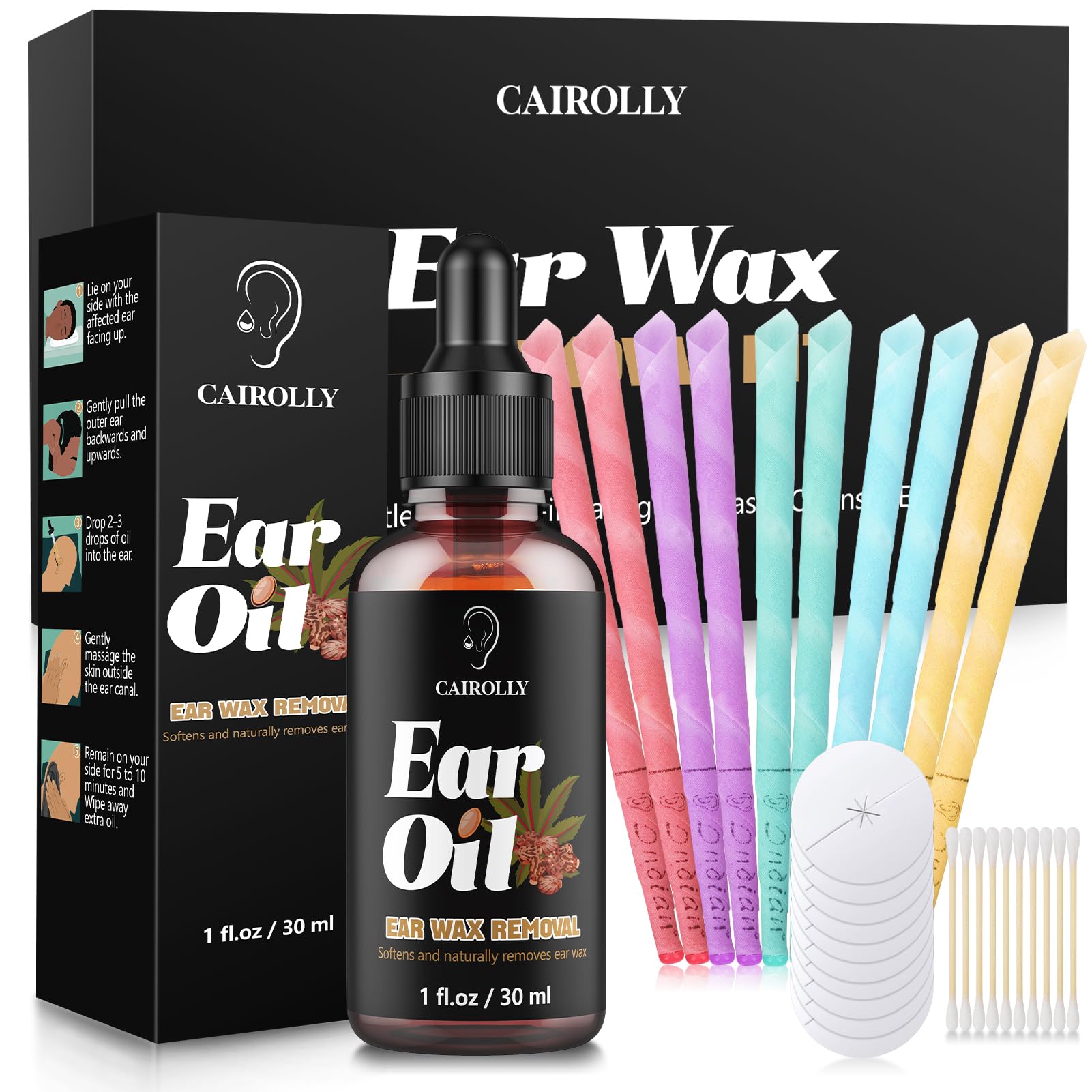 CAIROLLY Ear Wax Removal Kit Ear Candles Wax Removal Earwax Removal