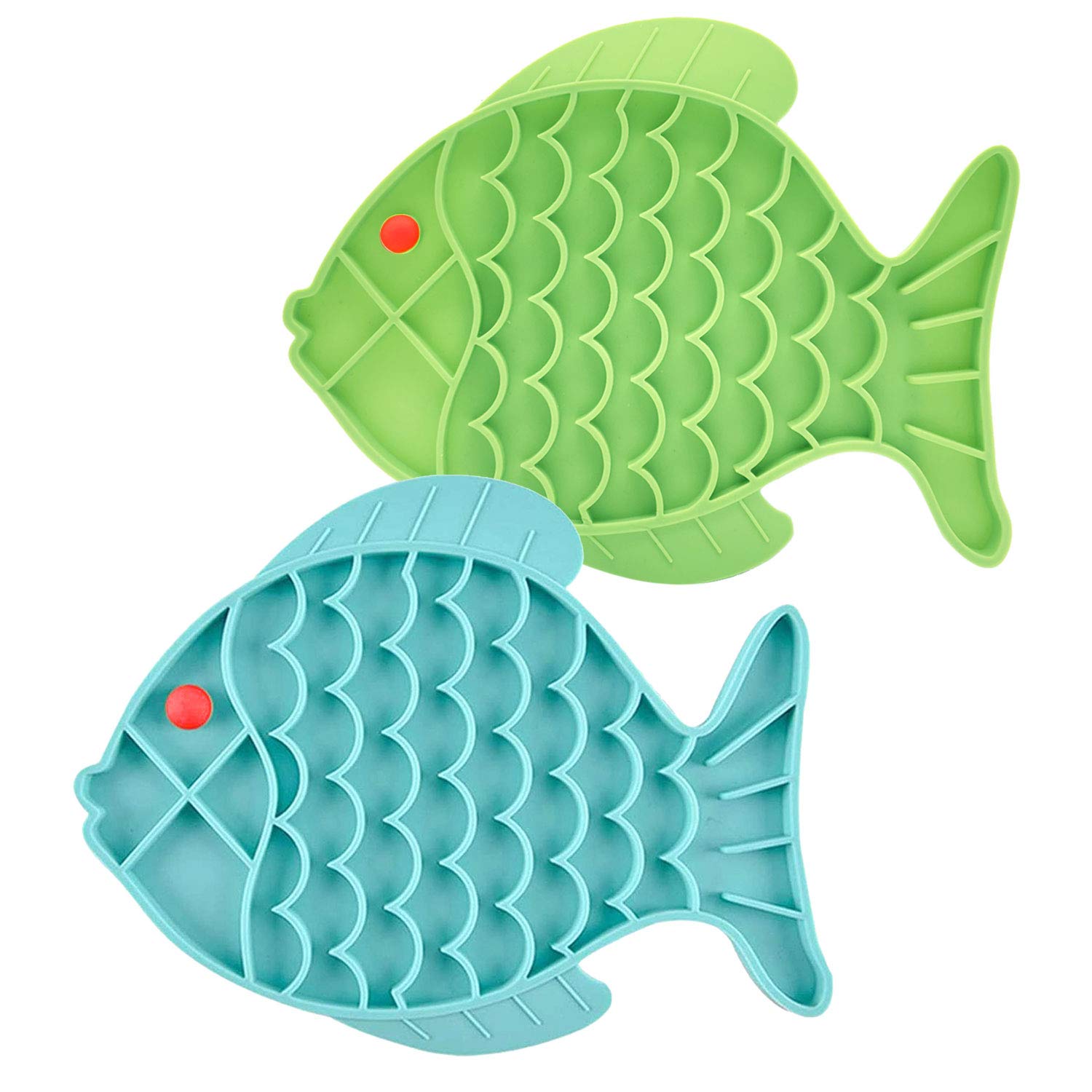 Cat Slow Feeder, Dog Lick Pads, Fish Shape Silicone Puzzle Feeder Pet Fun  Lick Mat Non Slip Anti-gulping Pet Slower Food Feeding Dishes