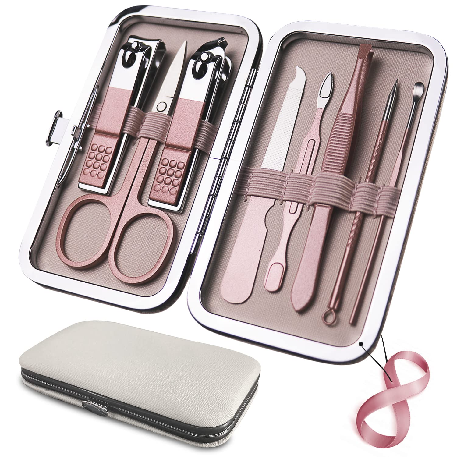Unique Bargains 1 Set Nail Cutter Set Professional Nail Clipper Kit For  Travel Or Home Silver Tone And Pink Stainless Steel : Target