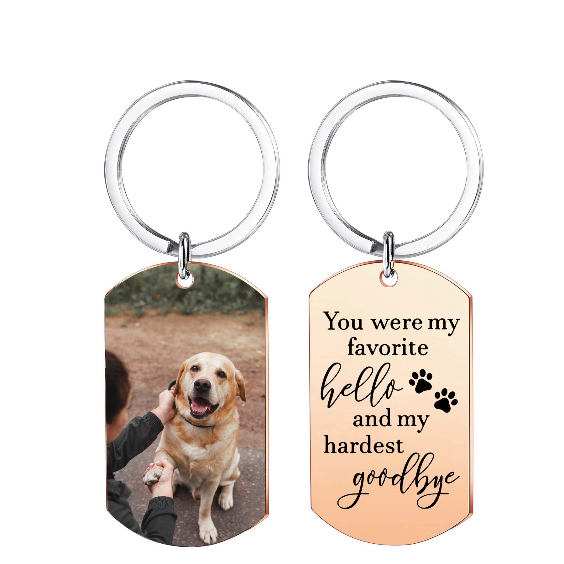 Funnylife Custom Keychain with Dog Photo Pet Picture Keychain