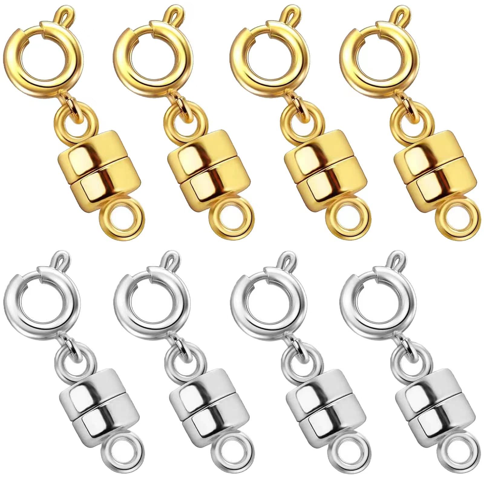 OHINGLT Necklace Clasps and Closures,Converters Jewelry Clasps for Bracelet  Necklaces Chain,Gold and Silver Plated