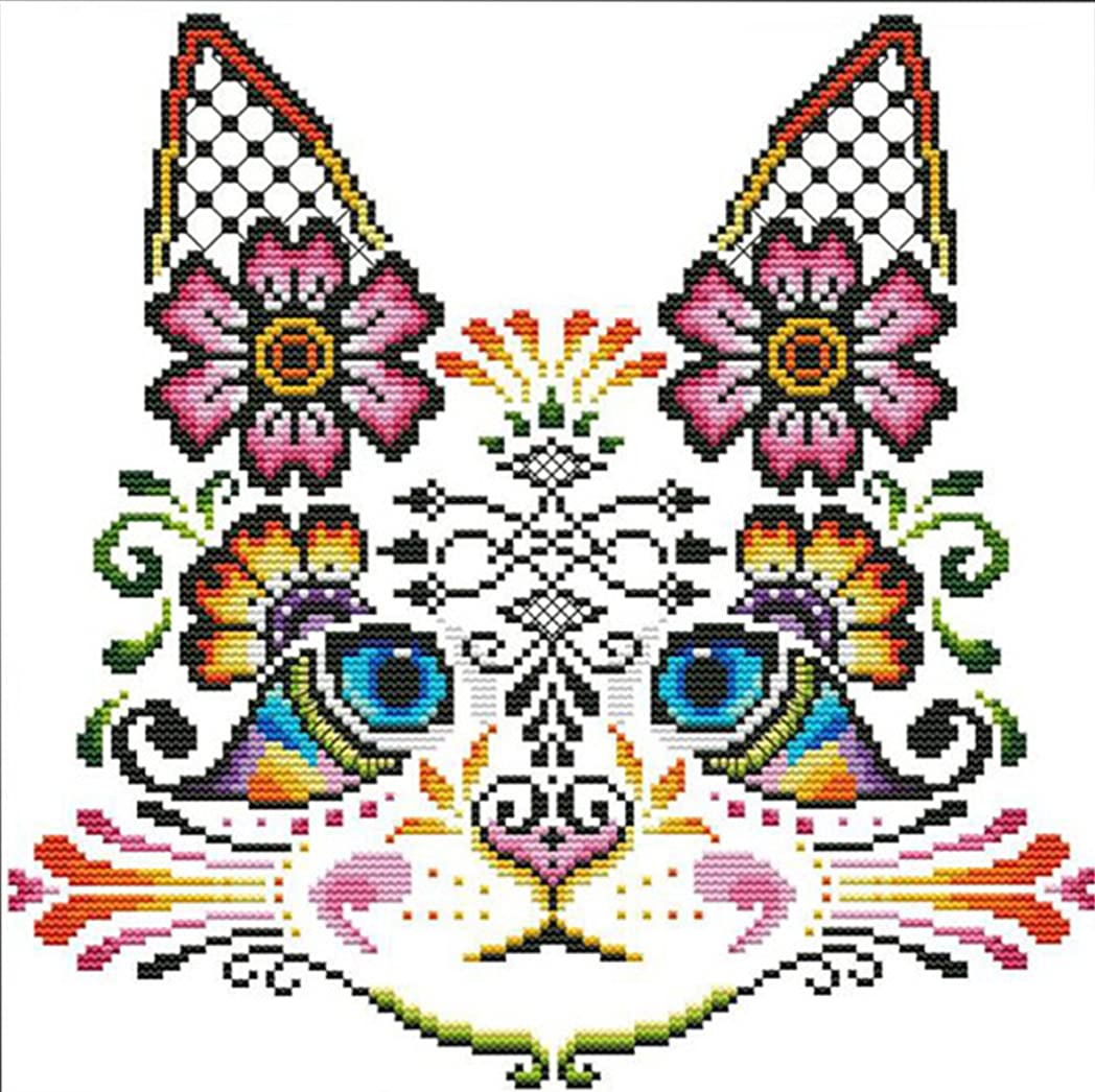 51buyoutgo Flower & Cat Cross Stitch Kits for Adults 11 ct Easy Funny Pre  Printed Stamped Counted Cross Stitch Patterns Kits for Adults Beginners Kids  Embroidery Starter Kits for Beginners 46x36 cm