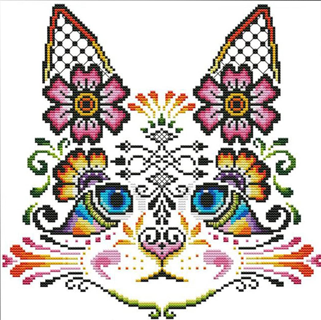 51buyoutgo Flower & Cat Cross Stitch Kits for Adults 11 ct Easy Funny Pre  Printed Stamped Counted Cross Stitch Patterns Kits for Adults Beginners  Kids Embroidery Starter Kits for Beginners 46x36 cm