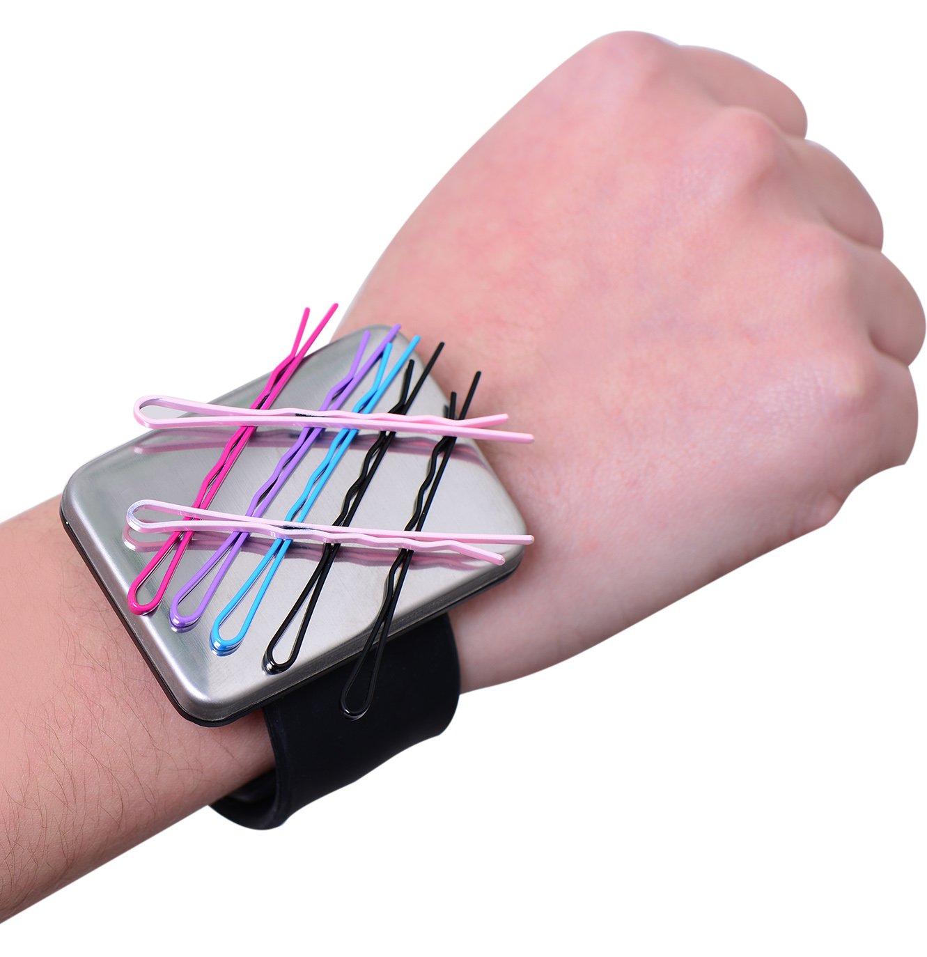 Magnetic Silicone Wrist Strap Bracelet to Hold Metal Bobby Pins and Clips  in Easy Reach Bobby Pin Bracelet