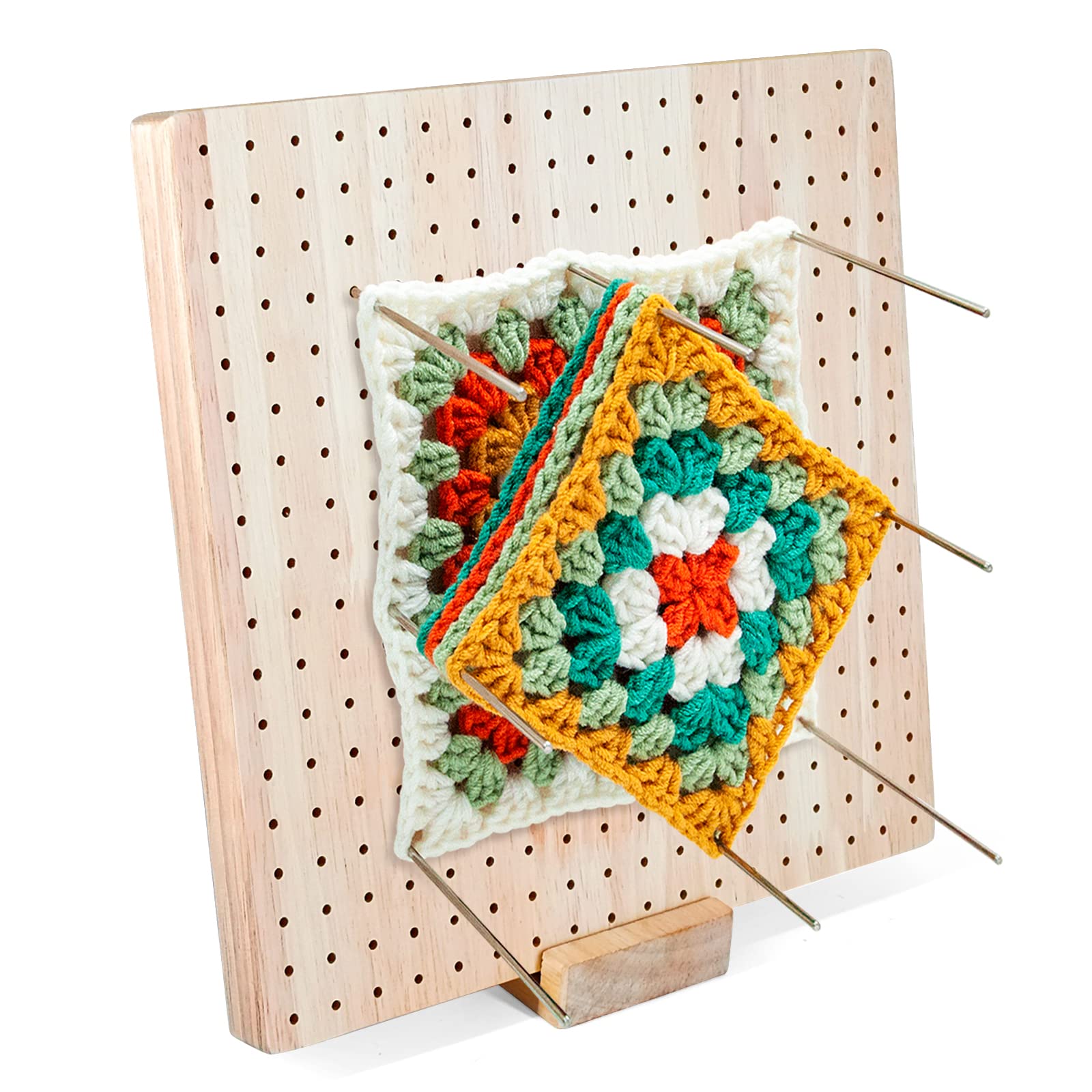 9.25 Inches Rubber Wooden Crochet Blocking Board Crochet Accessories with  20 Pcs Steel Pins for Knitting Crochet and Granny Squares Blocking Board  for Crochet Knitting and Crochet Projects Wood(9.25in)