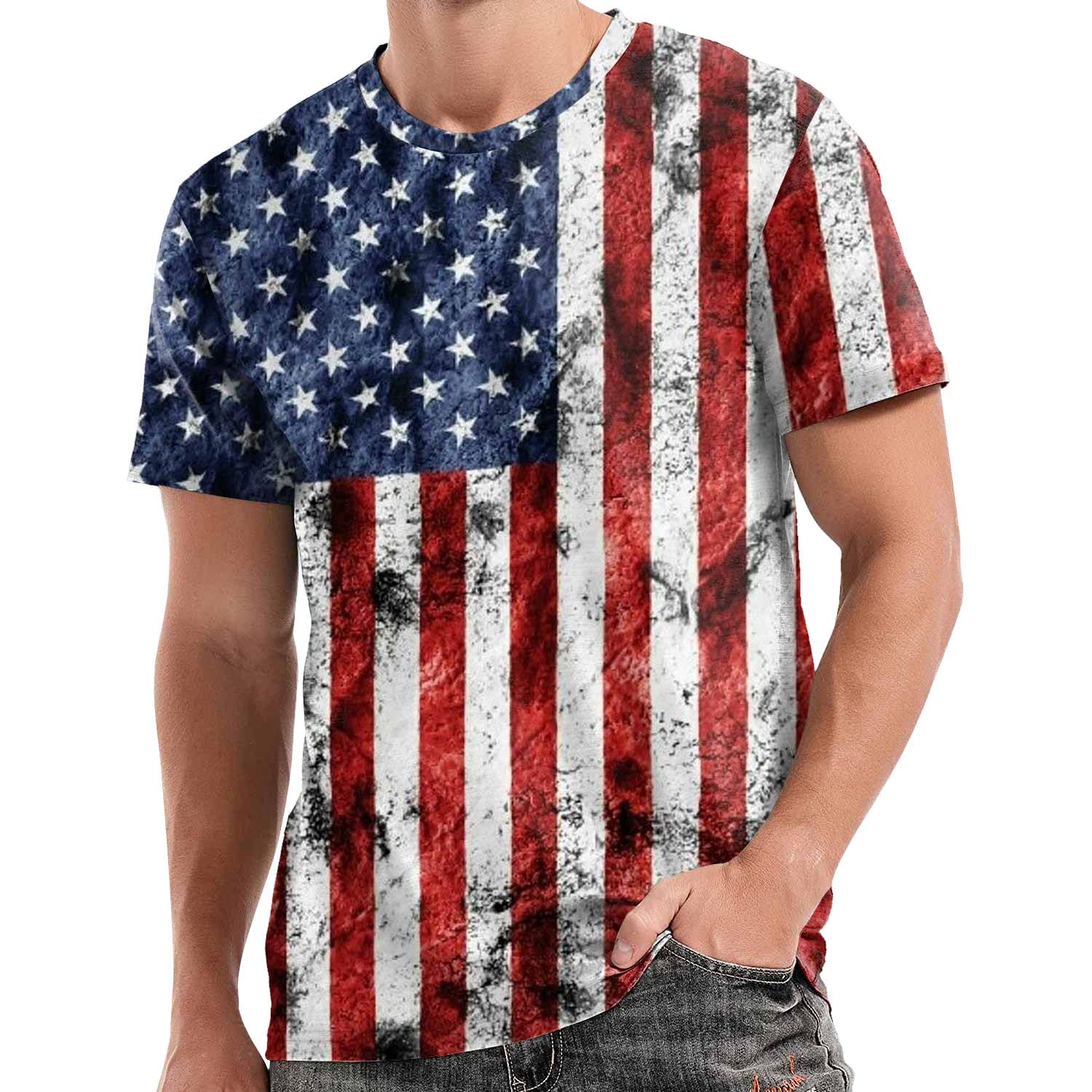 Men's Dri-Fit Long Sleeve American Flag Shirt