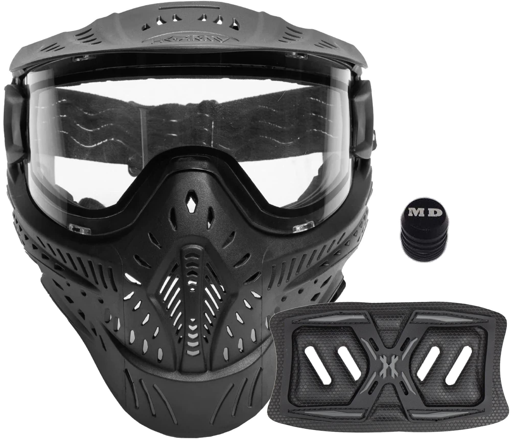 Maddog HK Army HSTL Goggle Thermal Anti-Fog Paintball Mask w/Upgrade Strap  Pad Combo + HPA Paintball Tank Fill Nipple Protector