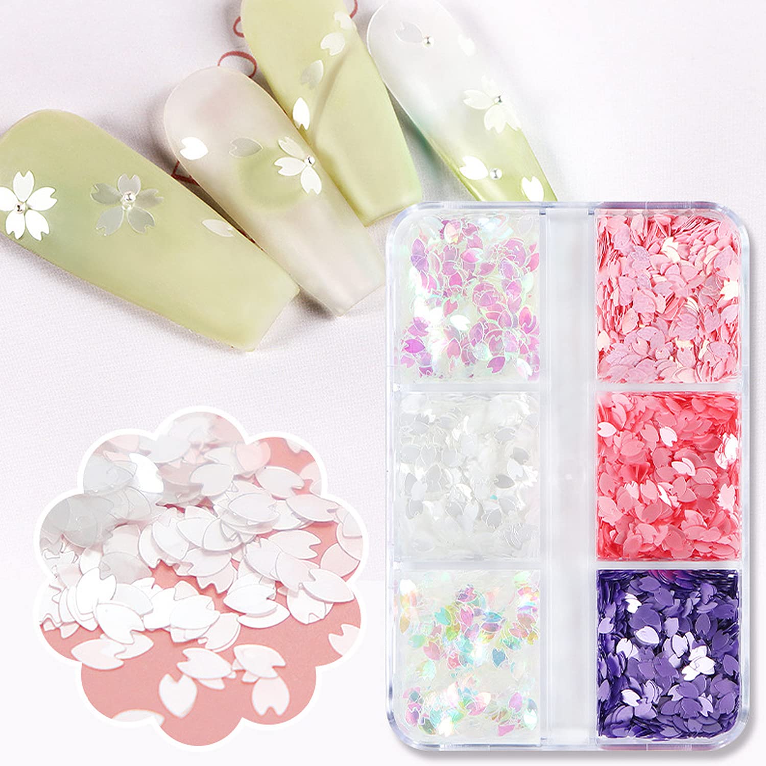 3D Nail Sticker White Flowers Nail Decals Summer DIY Nail Art Decoration