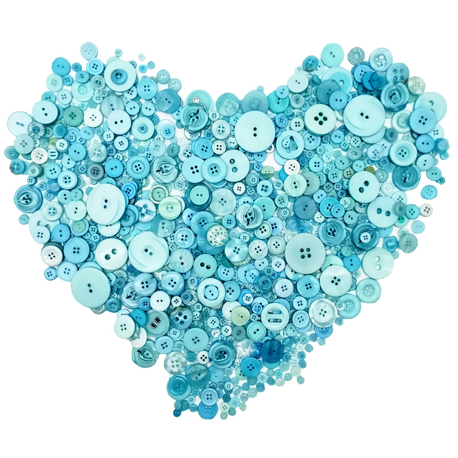 Esoca 650Pcs Turquoise Buttons for Crafts in Bulk Assorted
