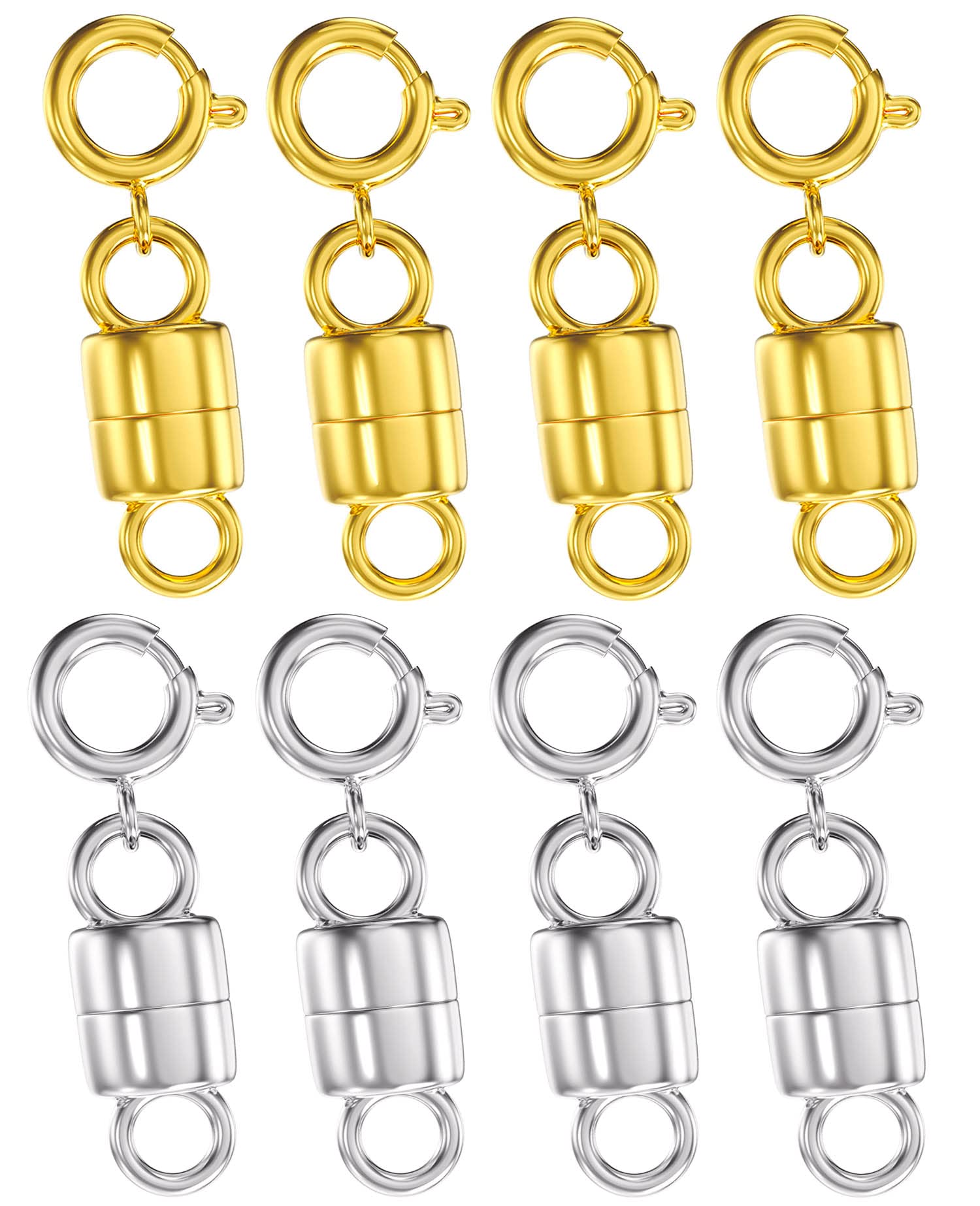 DEELLEEO 12 Pcs Locking Magnetic Jewelry Clasps for Women,Gold & Sliver  Necklaces Chains Bracelets Clasp and Closures Extender with Lobster Claw  Clip Converter for Jewelry Making Crafts Lanyards DIY 