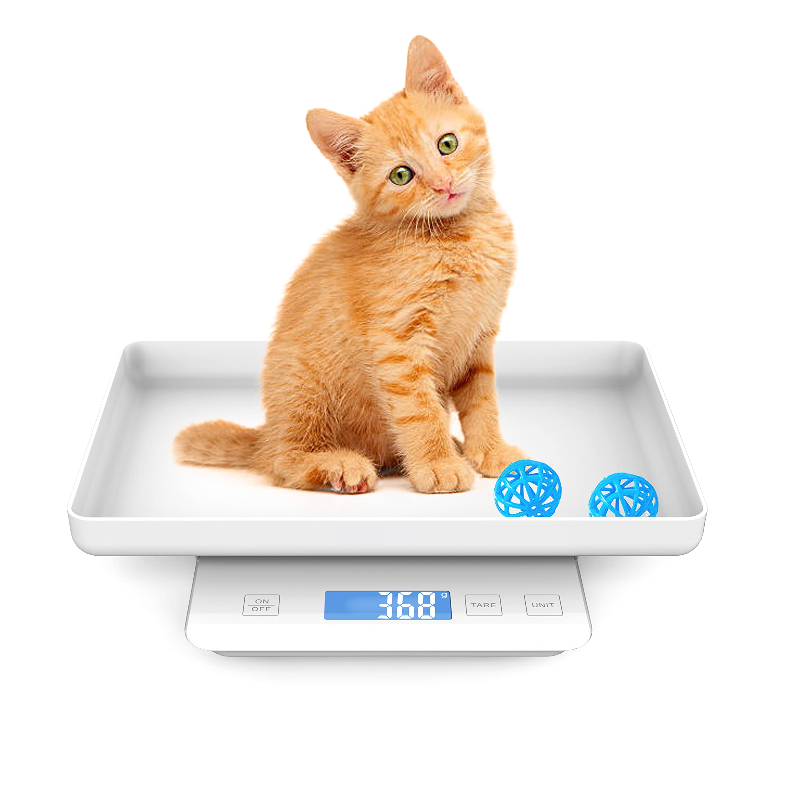 Newborn Pet Scale for Puppy and Kitten, Pet Scale with Detachable Tray for Dog Whelping Nursing, Weigh Pets Baby in Grams, 33lbs (0.03oz), Size 11x