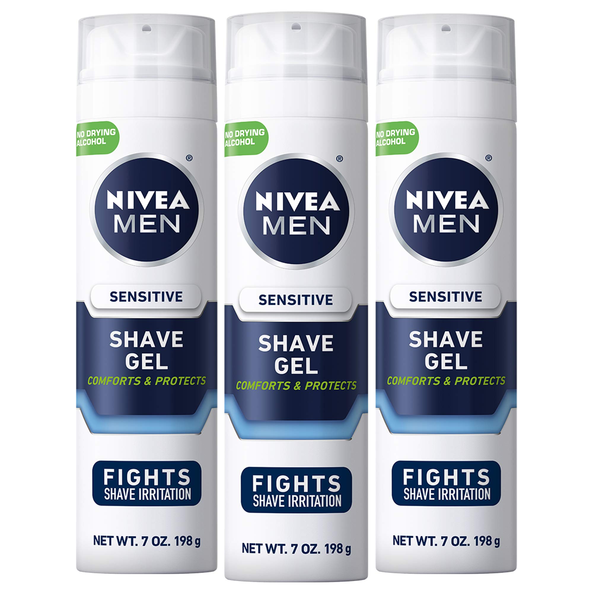 NIVEA MEN Sensitive Shave Gel with Vitamin E, Soothing Chamomile and Witch  Hazel Extracts, 3 Pack