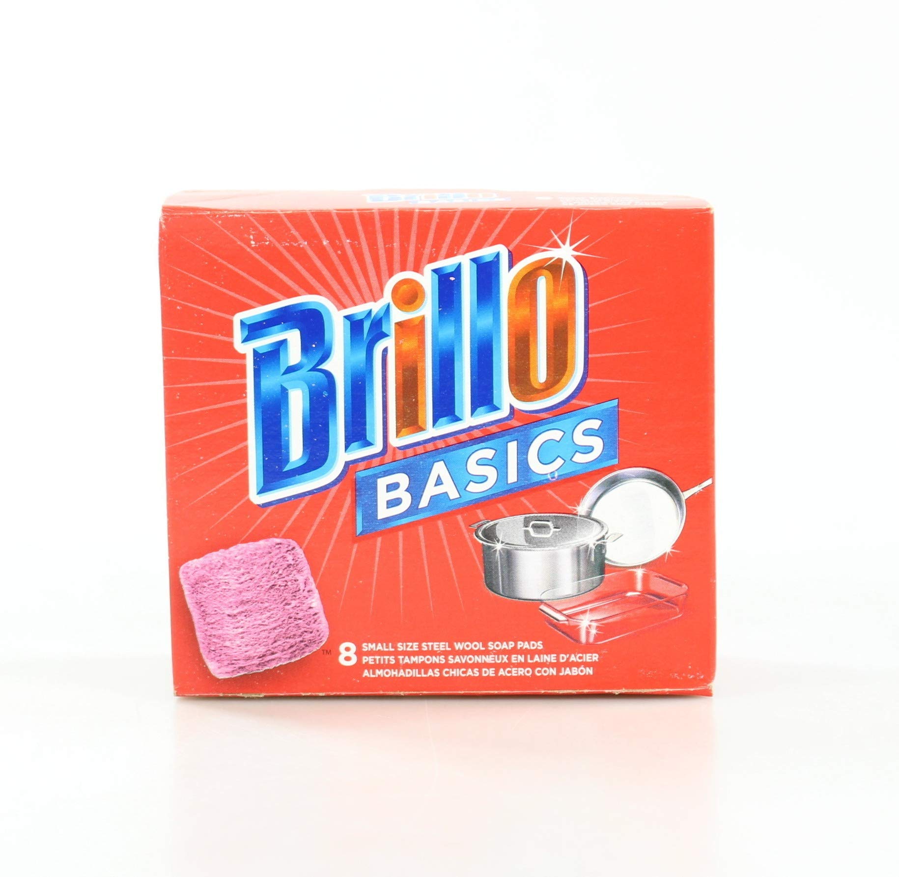 Brillo Basics Steel Wool Scrub Pads, 8-ct. Box