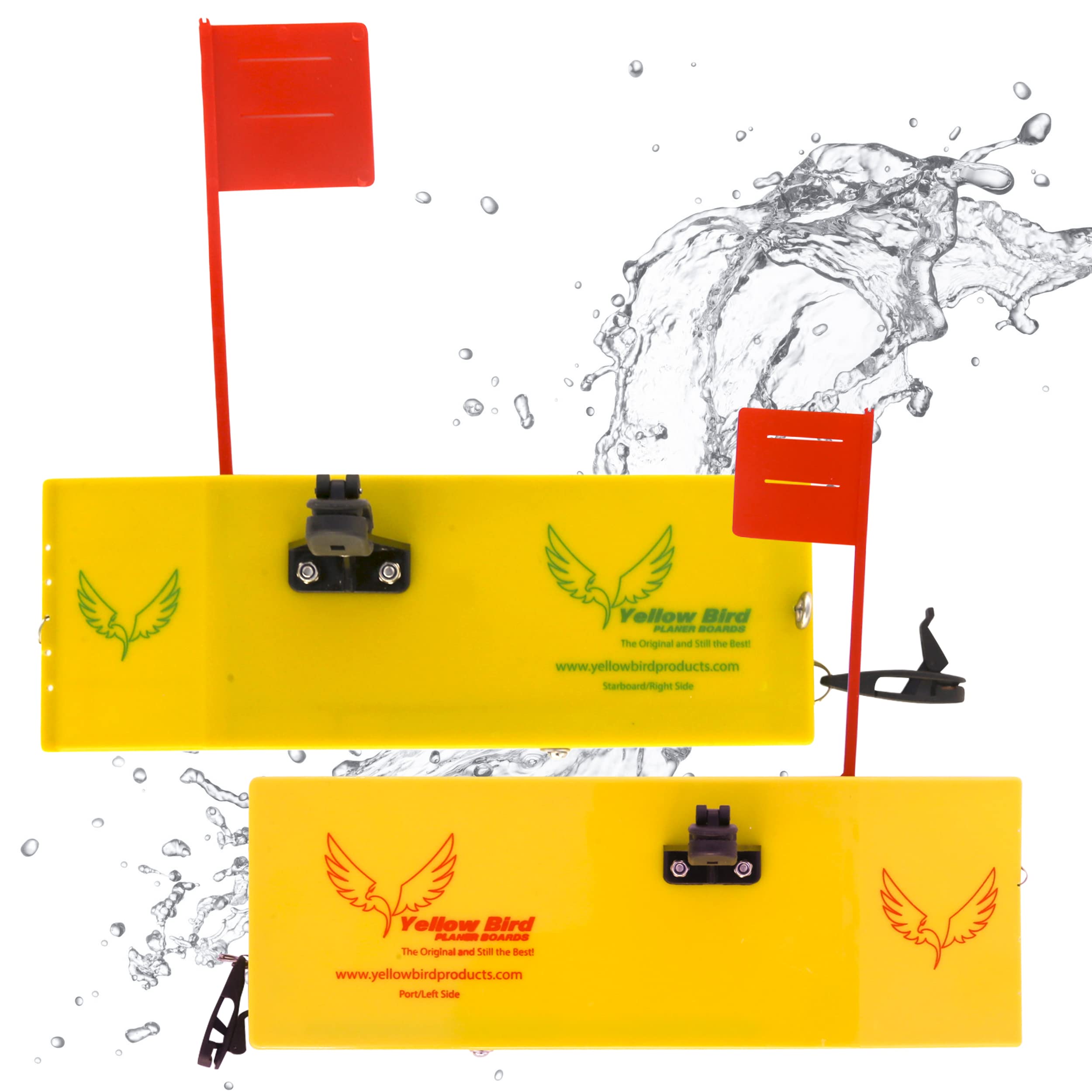 Yellow Bird Fishing Products 2 Pack Planer Boards Kits - Availible in 4  Sizes in Both Starboard/
