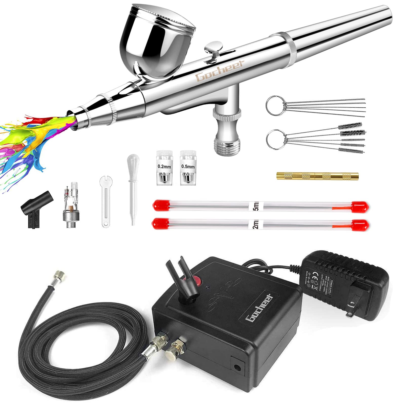 Mini Airbrush Kit With Portable Air Brush Compressor Set Dual