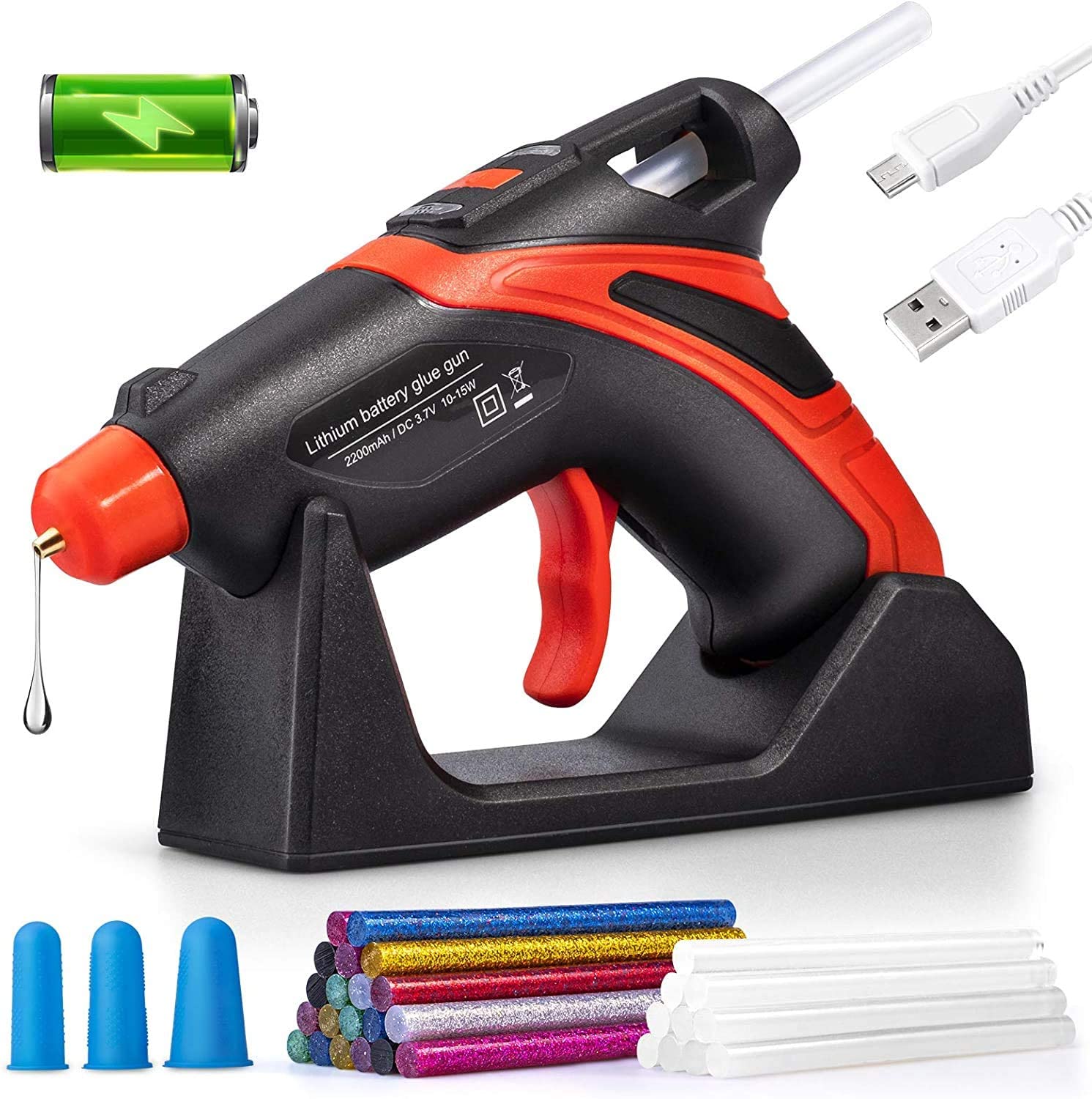 Cordless Hot Glue Gun Fast Preheating Gun Kit with 30 Pcs Sticks USB  Rechargeable Melt Tools for Quick Home Repairs Arts Crafts DIY and Festival  Decorations
