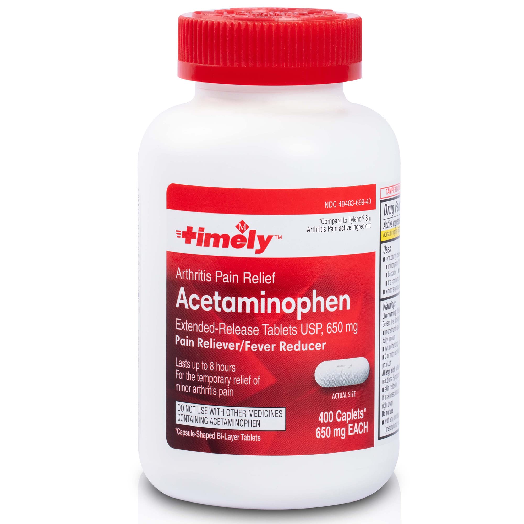 Timely Extended Release Acetaminophen 650MG Tablet 400 Count for Timely Extended Release Acetaminophen 650MG Tablet 400 Count for