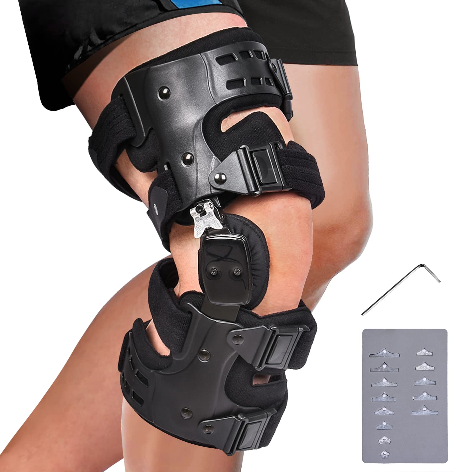 OneBrace OA Unloader Knee Brace - Osteoarthritis Unloader Adjustable ROM  Hinged Stabilizing Knee Brace Preventive Protection & Relief from Knee  Joint Pain Medial or Lateral Degeneration (Right) Right Knee