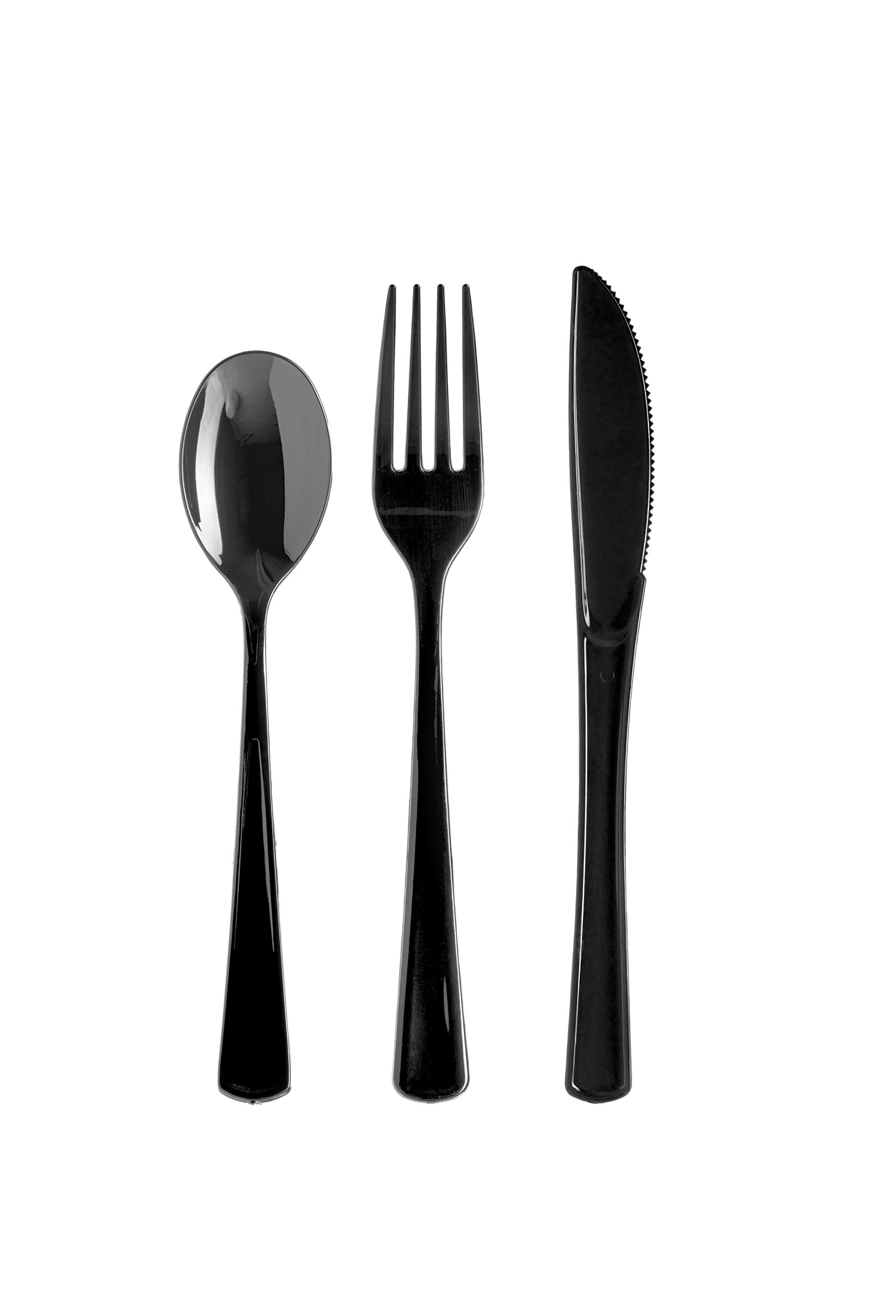 Exquisite 150 Pack Black Plastic Utensils Heavy Duty Cutlery Set 50 Plastic  Forks 50 Plastic Spoons 50 Plastic Knives Perfect Plastic Silverware Party  Pack Set for all occasions