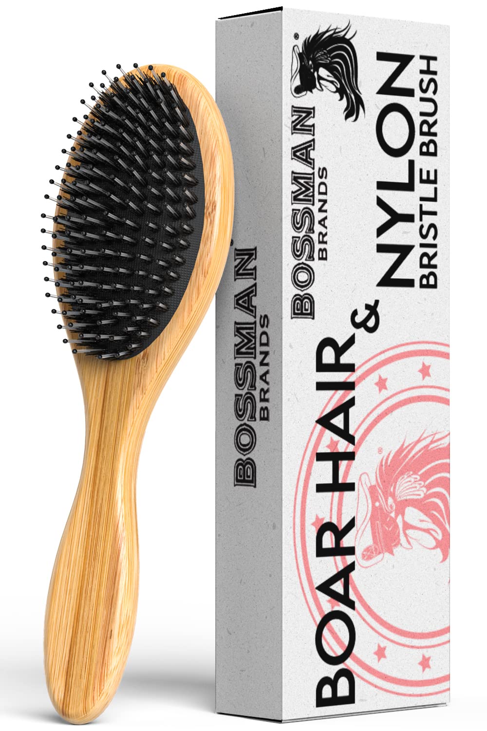 Fuller Brush Hair & Beard Brush - Pocket Hairbrush & Detangler w/ Boar Bristles