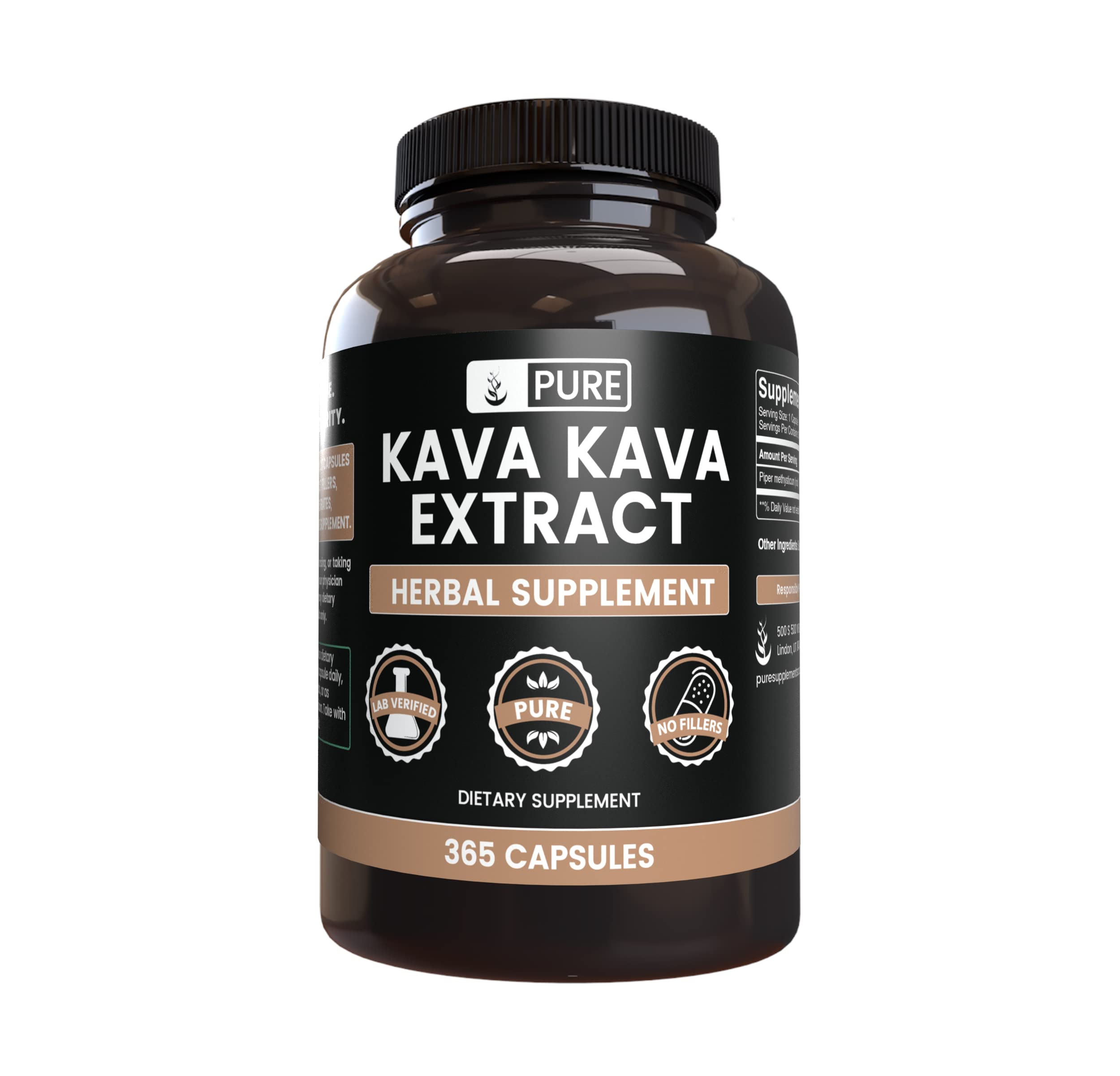 Pure Original Ingredients Kava Kava (365 Capsules) No Magnesium Or Rice