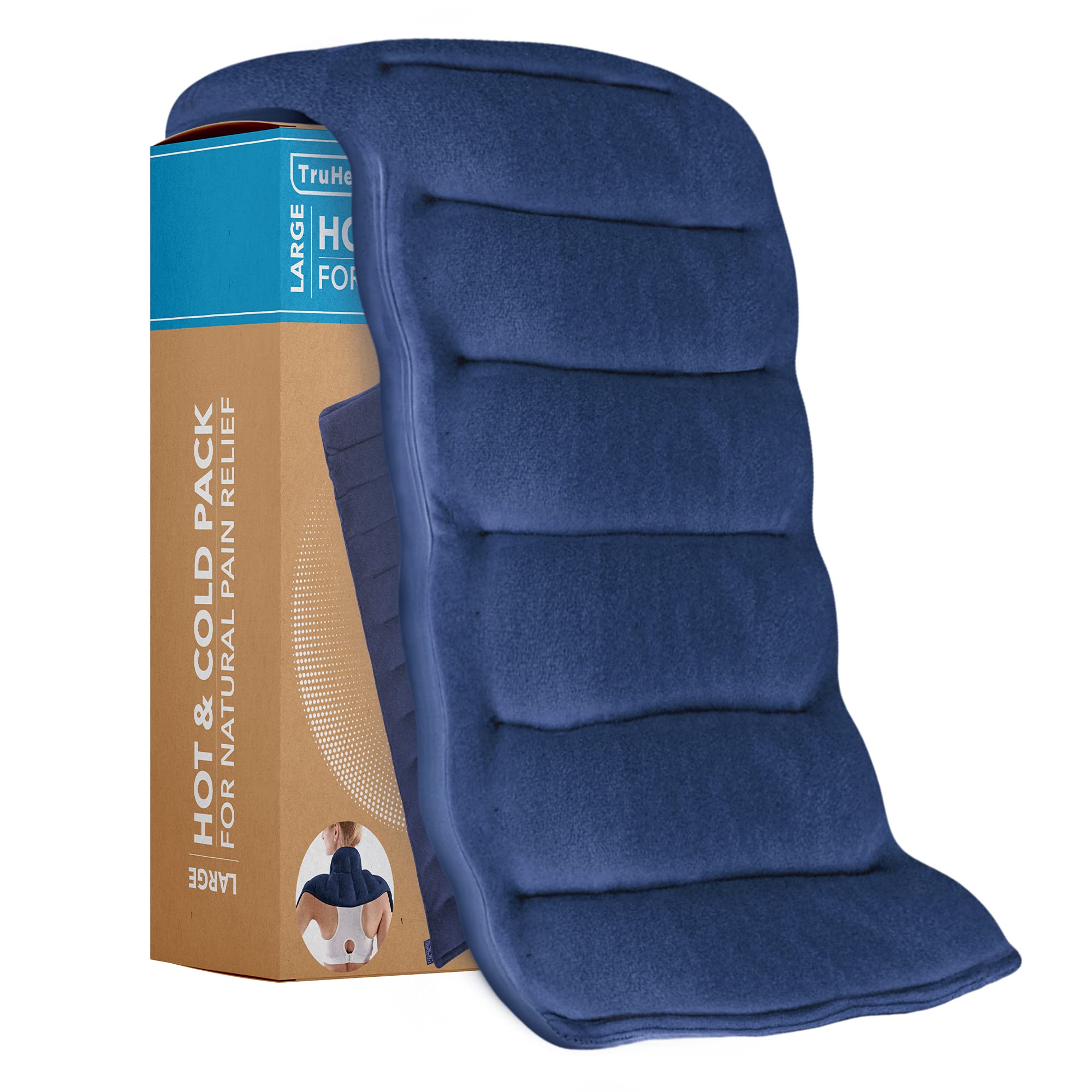 TruHealth Weighted Microwavable Heating Pad - FSA HSA Approved Soft Plush  Cover Filled with Natural Unscented Flaxseed for Moist Heat or Cooling  (Large Navy)