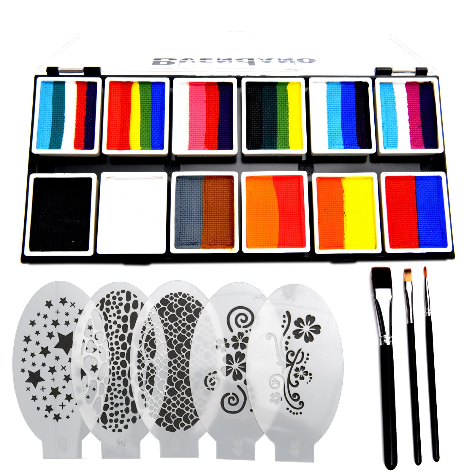  Face Painting Kit for Kids Party with 12 Amazing Colors,  Stencils & Makeup Brush : Arts, Crafts & Sewing