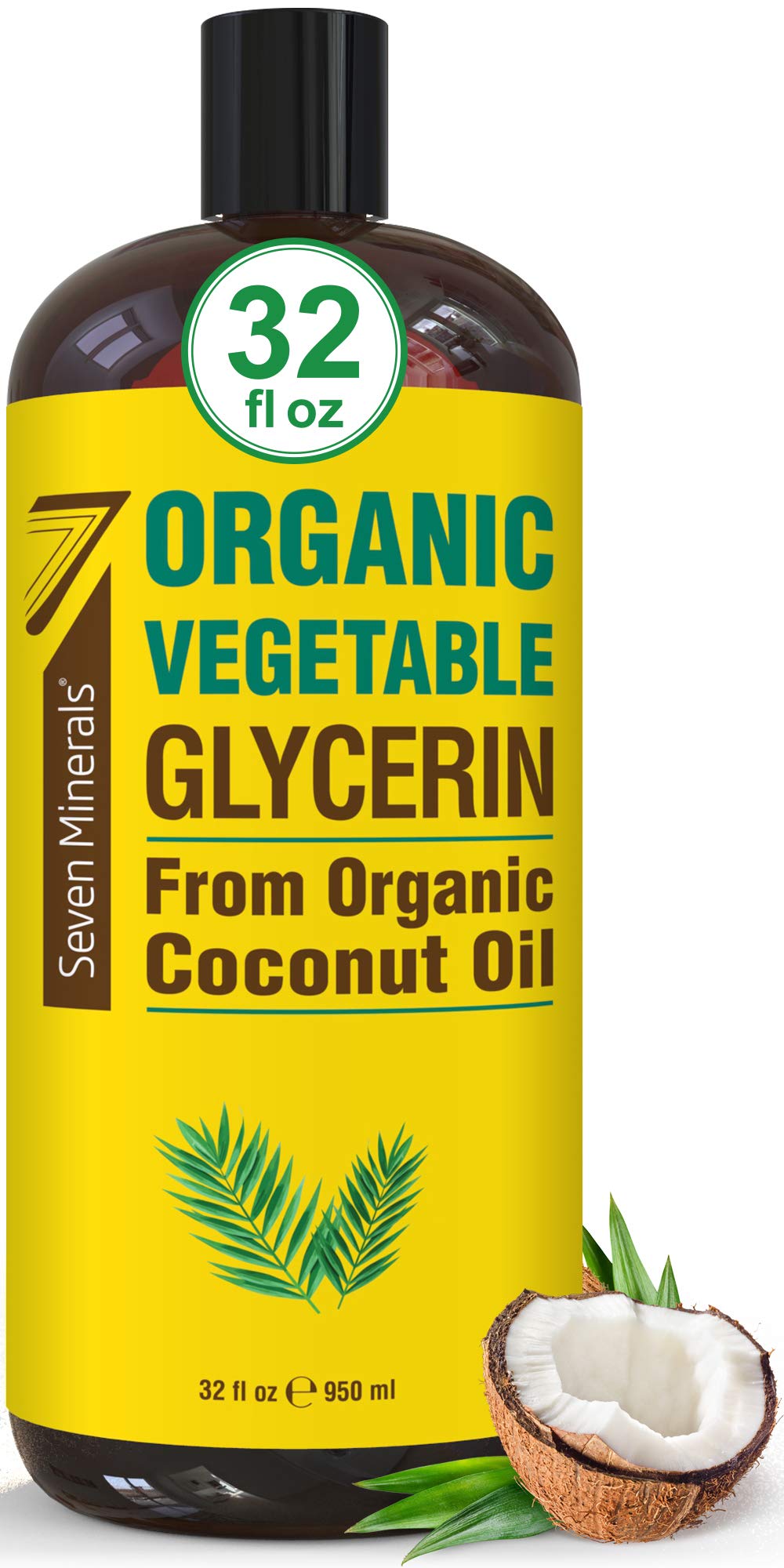 Organic Vegetable Glycerin - Big 32 fl oz Bottle - No Palm Oil, Made with  Organic Coconut Oil - Therapeutical Grade Glycerine Liquid for DIYs -  Perfect as Hair, Nails and Skin Moisturizer - Non-Gmo
