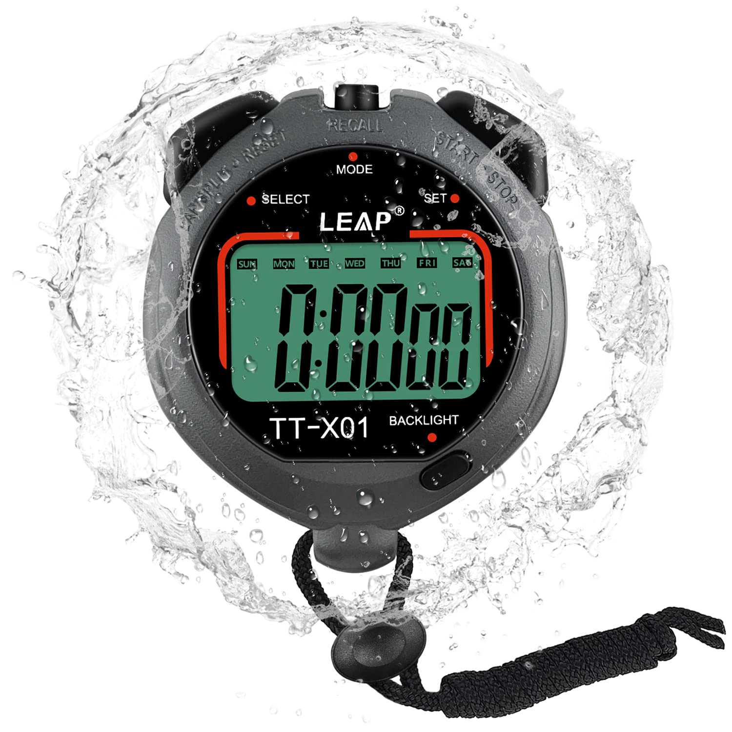 LEAP Digital Stopwatch Timer, Large Display Stop Watch with 30M Waterproof  and EL Backlight Function Designed for Sport Coaches Referees Fitness  Teacher and Athlete Gray