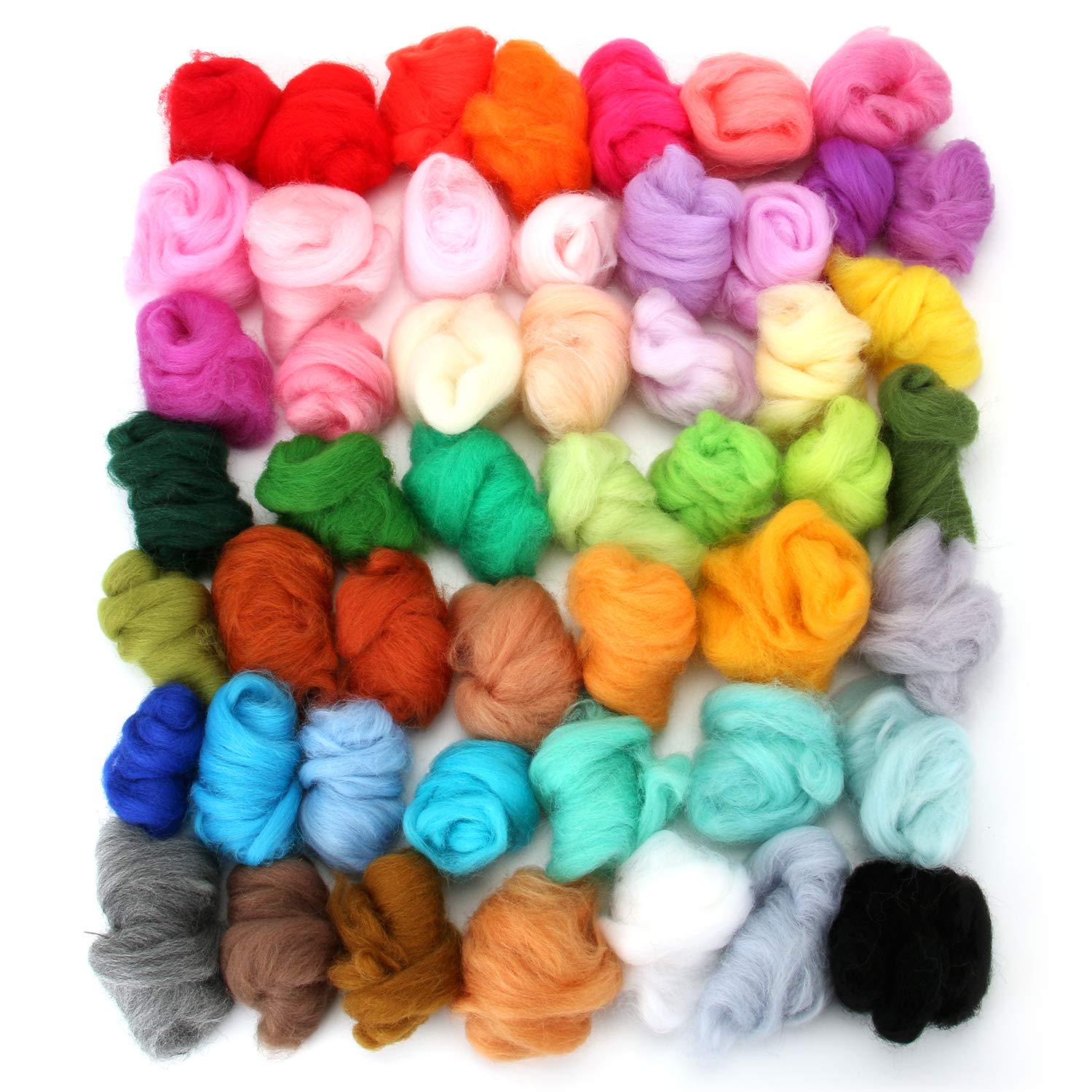 Tosnail 250 Grams/8.8 oz Wool Roving Felting Wool Wool Yarn Wool Felt for  Needle Felting Craft 50 Colors