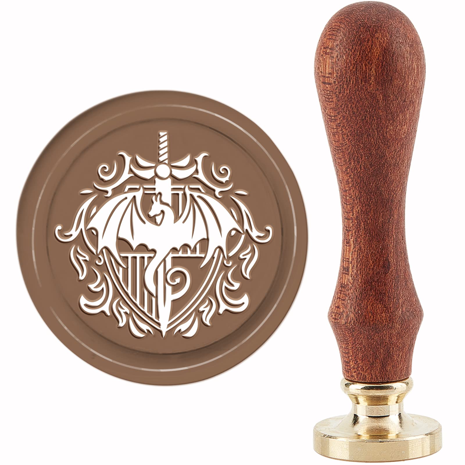 CRASPIRE Letter E Ice Stamp Wood Handle Wax Seal Stamp