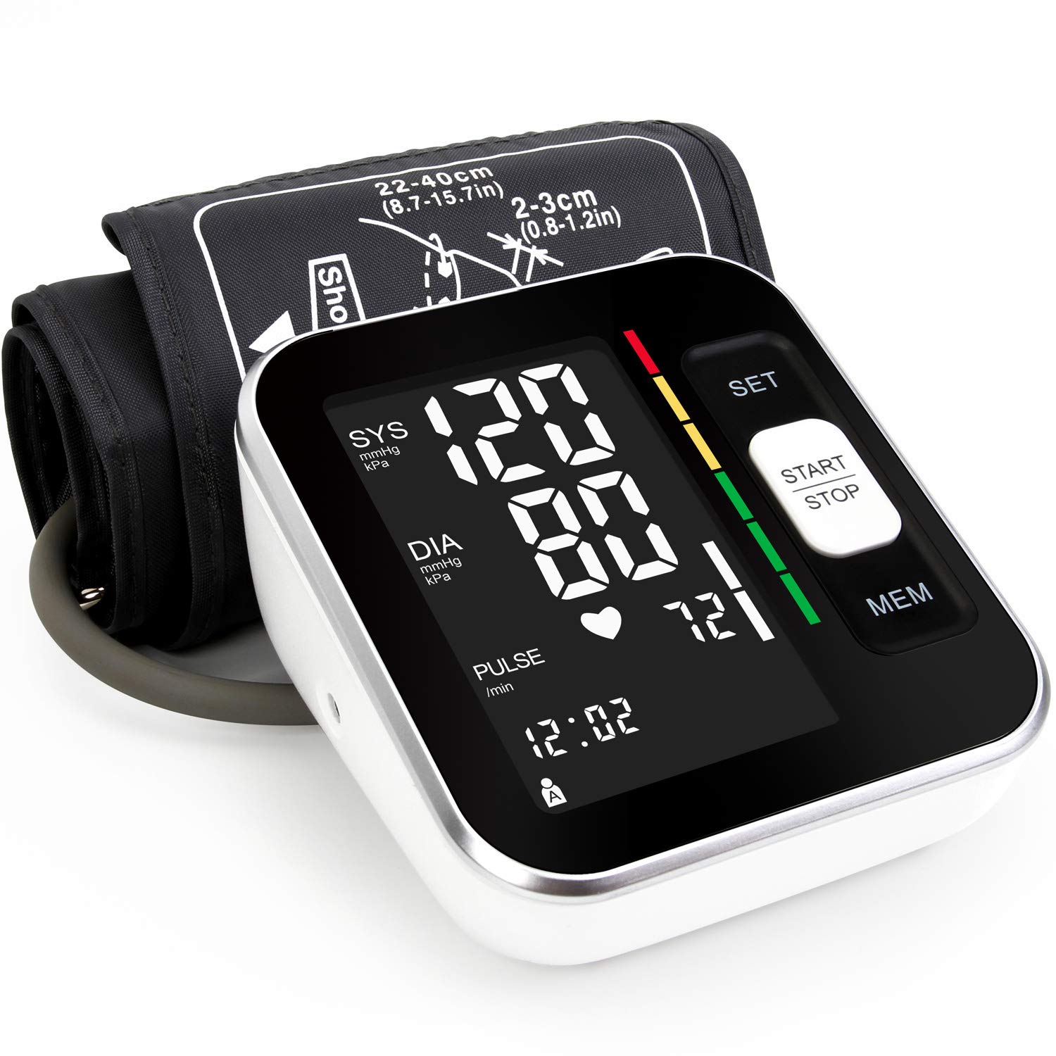 Blood Pressure Monitor Upper Arm Large Screen Automatic Digital BP Machine  with Adjustable BP Cuff with Voice Function