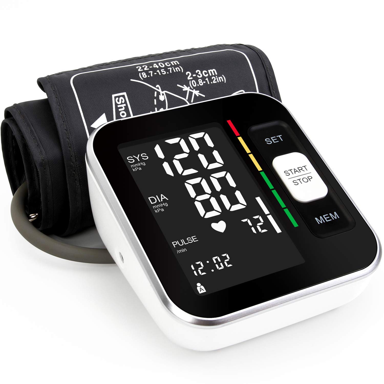 Buy Blood Pressure Monitors-maguja Automatic Digital Upper Arm Blood  Pressure Monitor Arm Machine, Wide Range of Bandwidth, Large Cuff, Large  LCD Display BP Monitor, Suitable for Home Use (White) Online at  desertcartINDIA