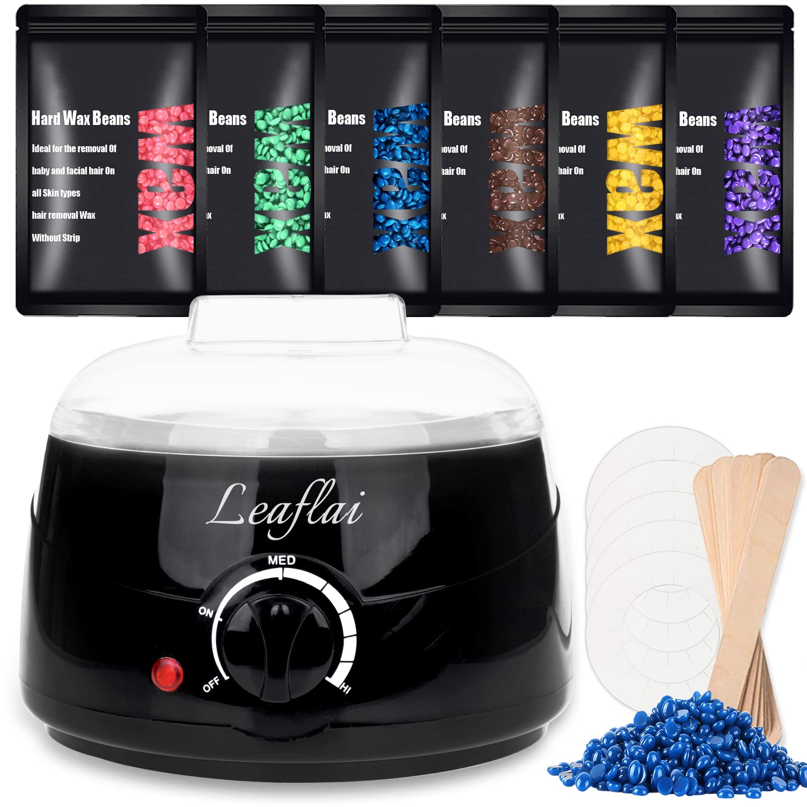 Waxing Kit,Wax Warmer for Hair Removal ,Professional Wax Heater with 600g  Hard Wax Beads 10