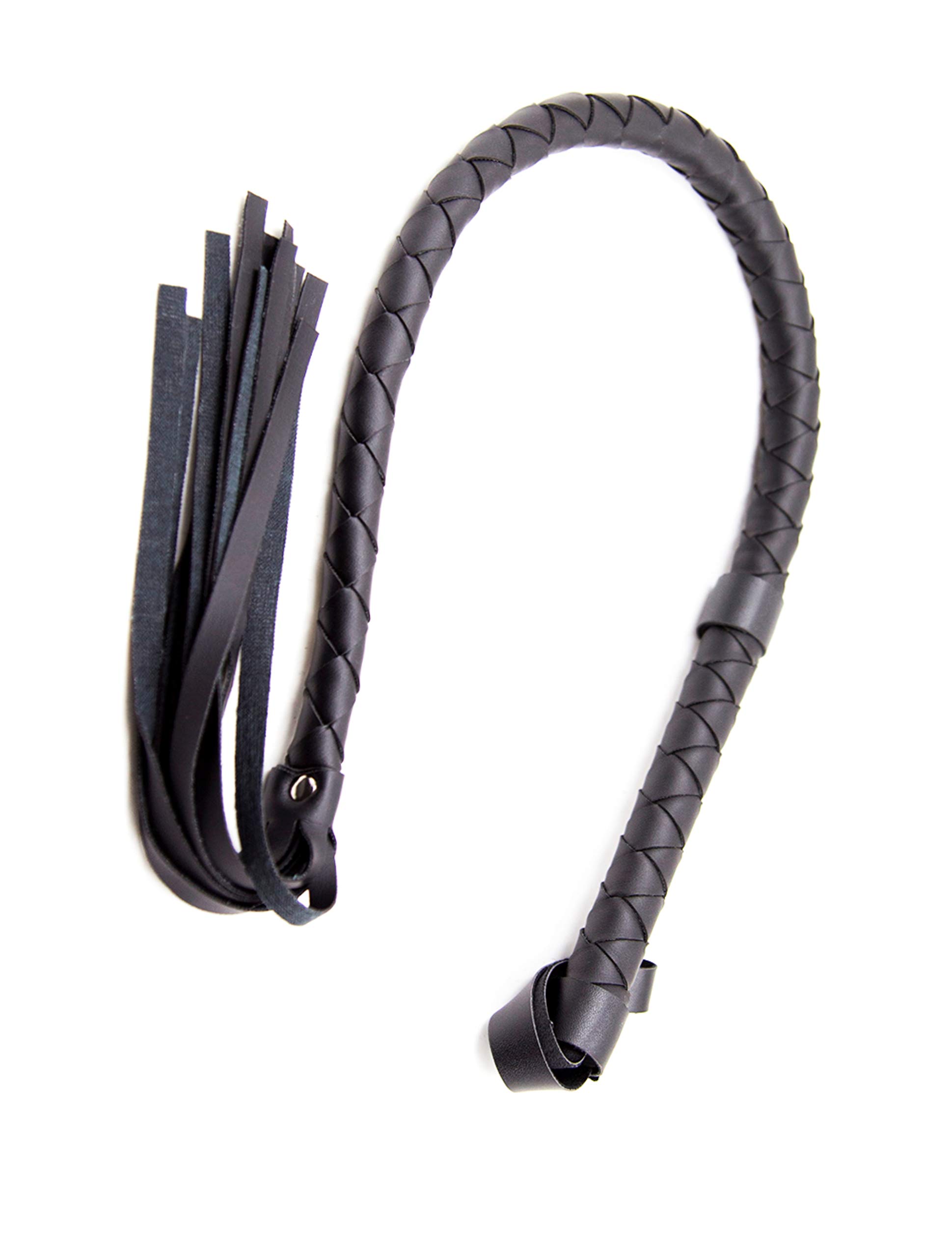 RIDIN Leather Crop 33'' Whip, Black Riding Whip, Horses Crops, Leather