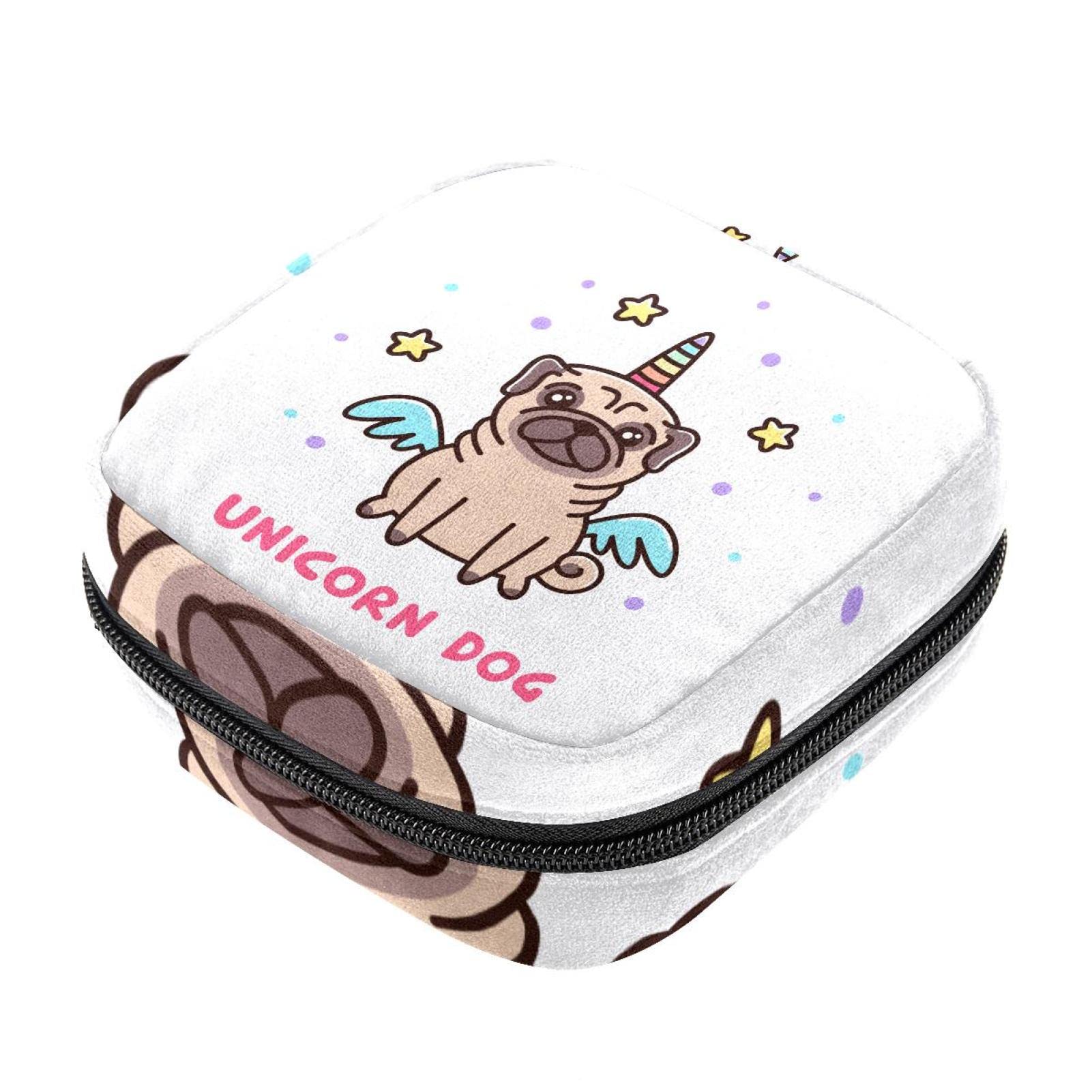 Unicorn Pug Animal Period Pouch Portable Tampon Storage Bag for Sanitary  Napkins Tampon Holder for Purse Feminine Product Organizer First Period  Gifts for Teen Girls School Multicoloured 05