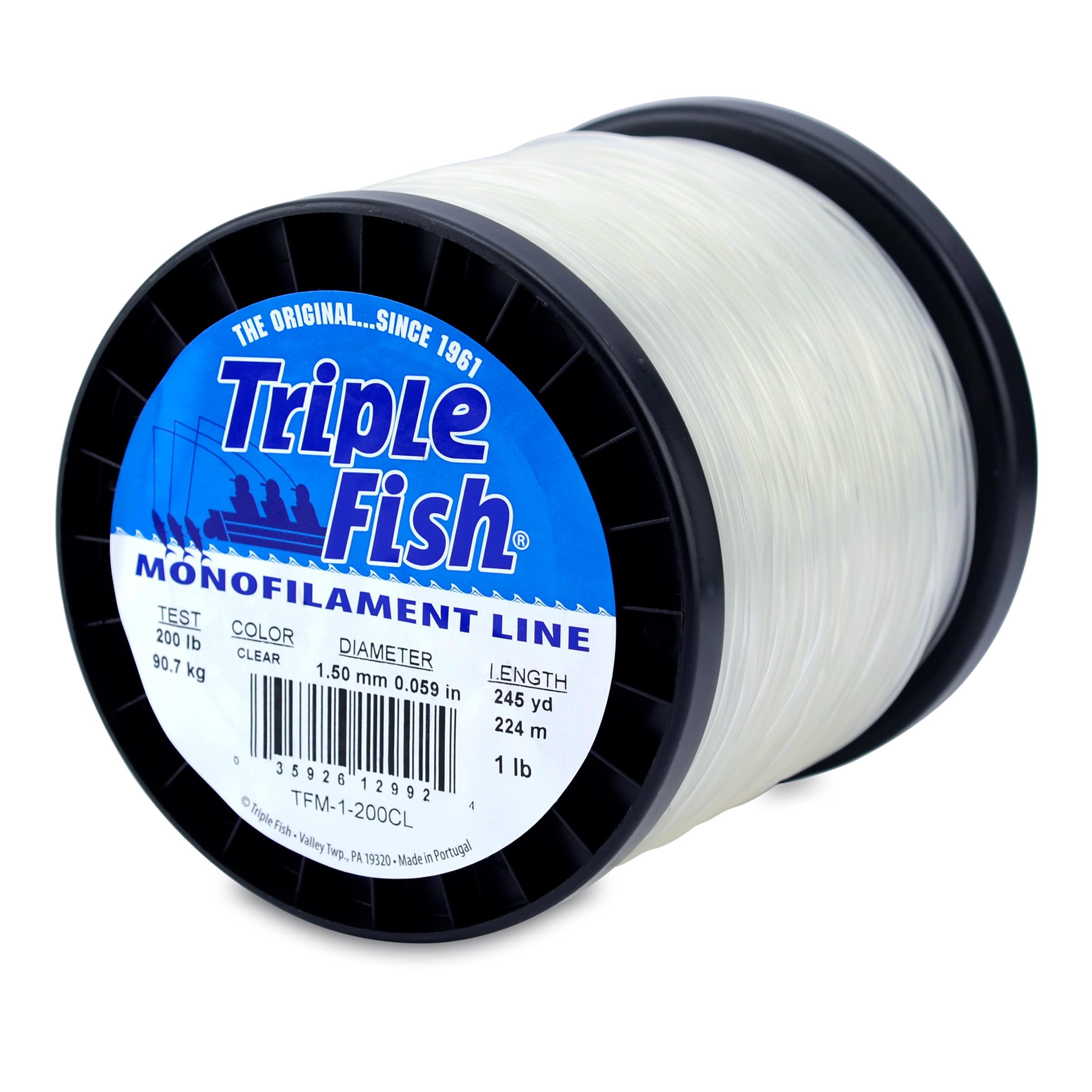 Triple Fish Monofilament Fishing Line - Strong Clear Pink Camo Color for  Trolling, Bottom Fishing, Casting Main Line Catfish, Bass Clear 200 Lb Test  / 1 Lb Spool