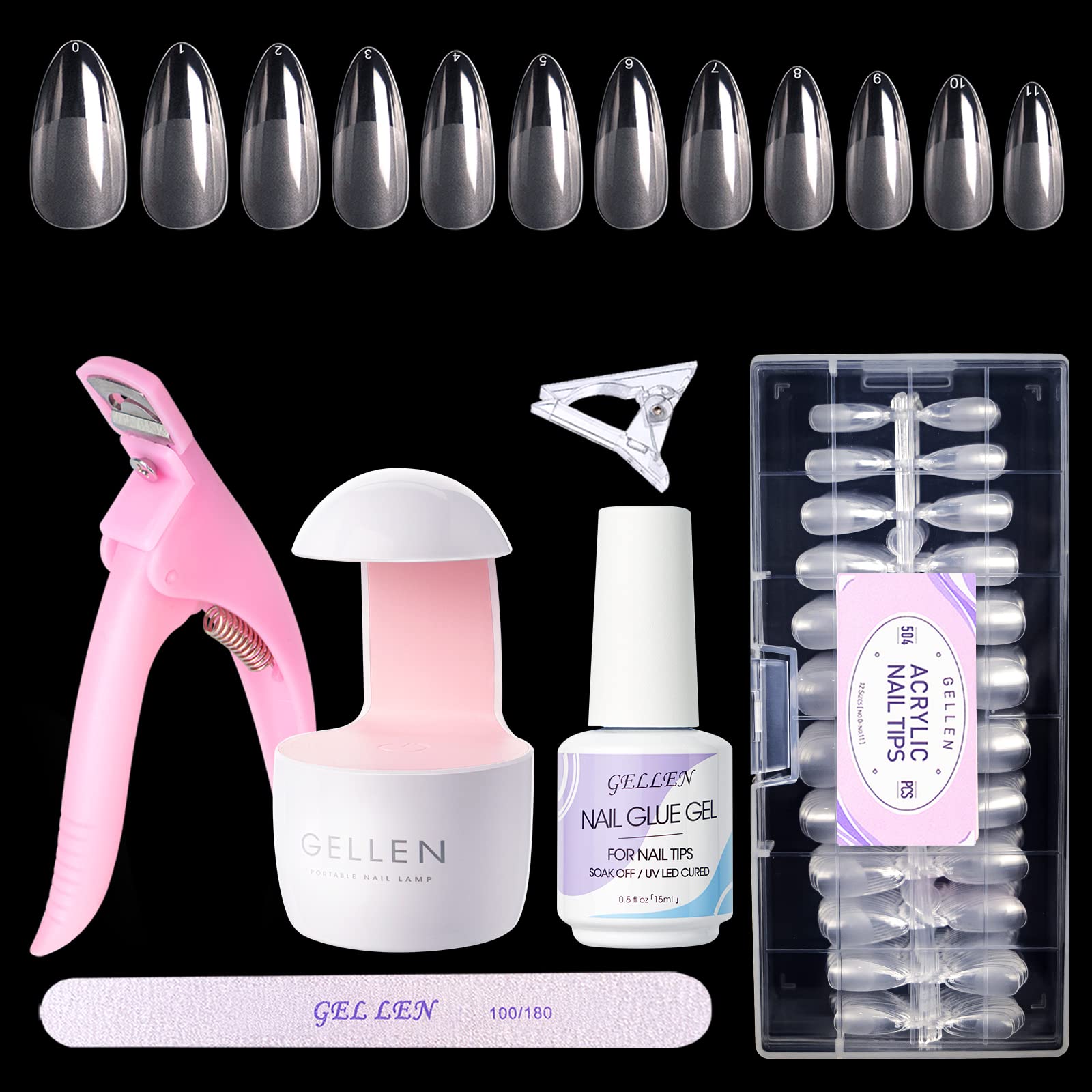 Buy COSLIFESTORE- Press on nails - pack of 24 reusable gel nail extensions  COLOURED nails with full application kit consisting of buffer manicure  tool, 24 jelly tabs- DIY nail art kit (PINK)
