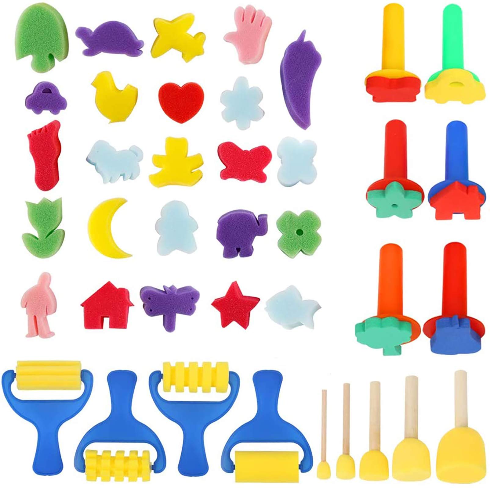 Paint Sponges for Kids YGDZ 39pcs Early Learning Toddlers Sponge